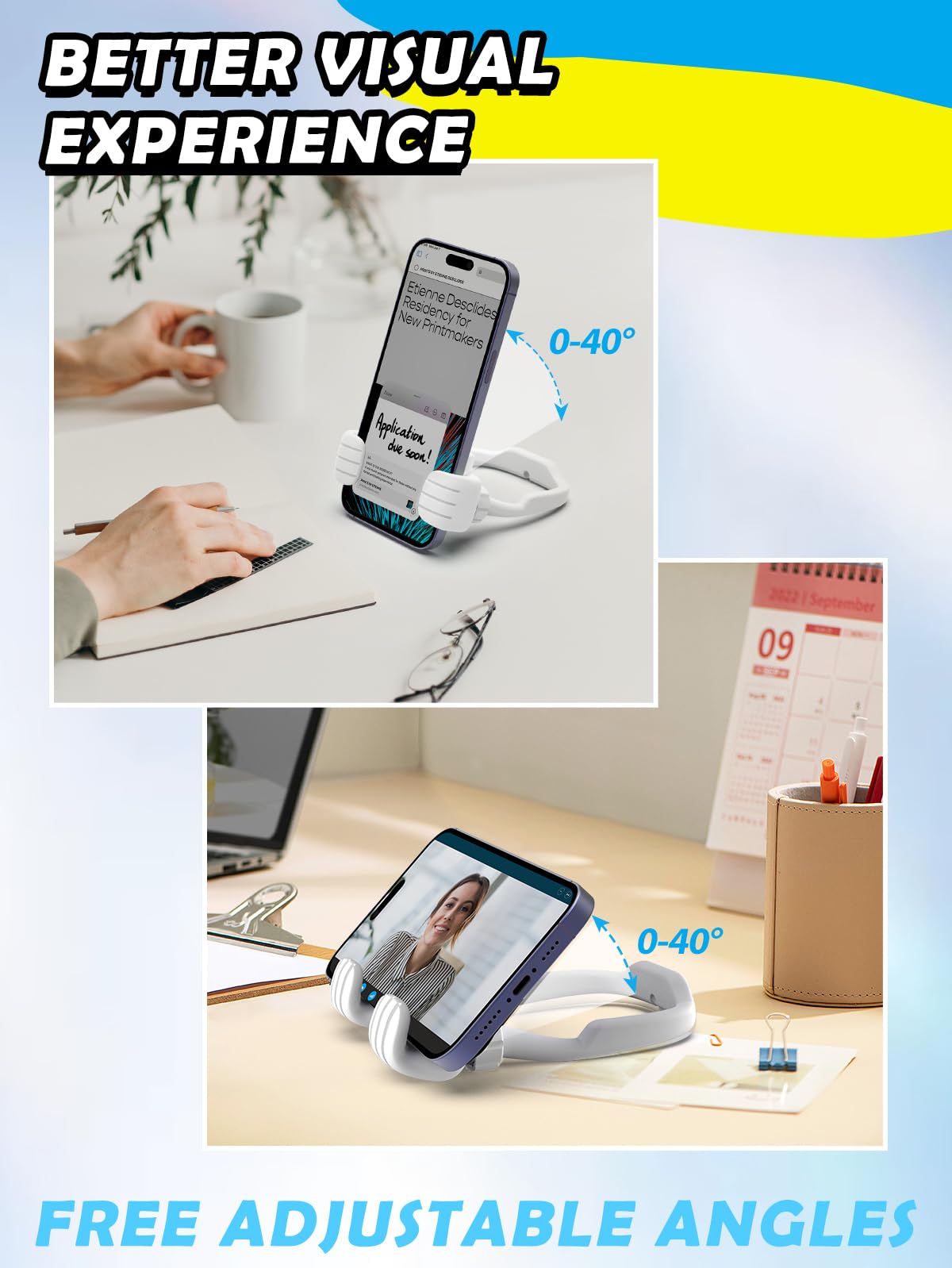 Caldever Stocking Stuffers For Men Women Teens Kids Gifts For Men Christmas: Thumbs Up Lazy Phone Stand Holder Funny Gadgets Tee