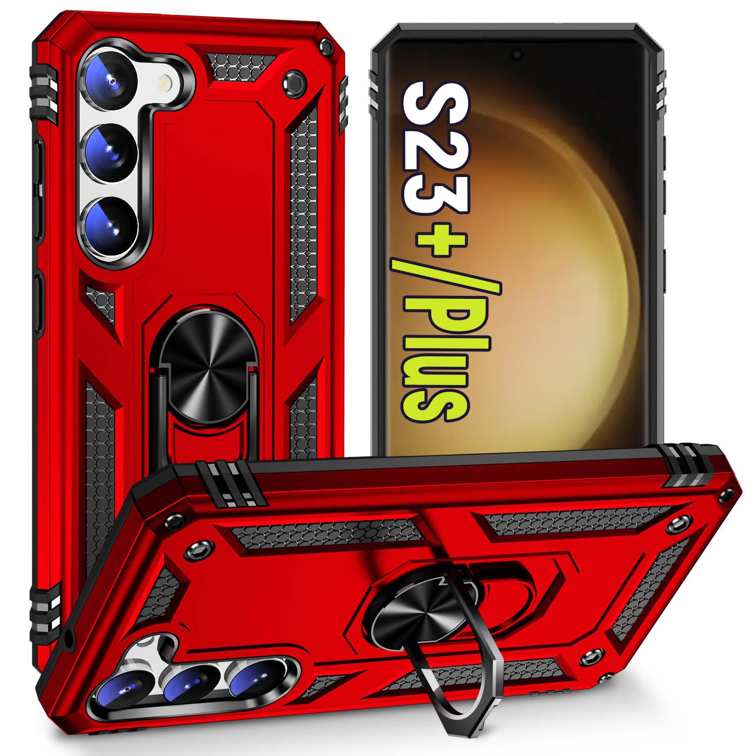 Zoeii Case For S23 Plus, S23 Plus Case,Heavy Duty Drop Protection Rugged Shockproof/Dust Proof Military Protective Tough Durable