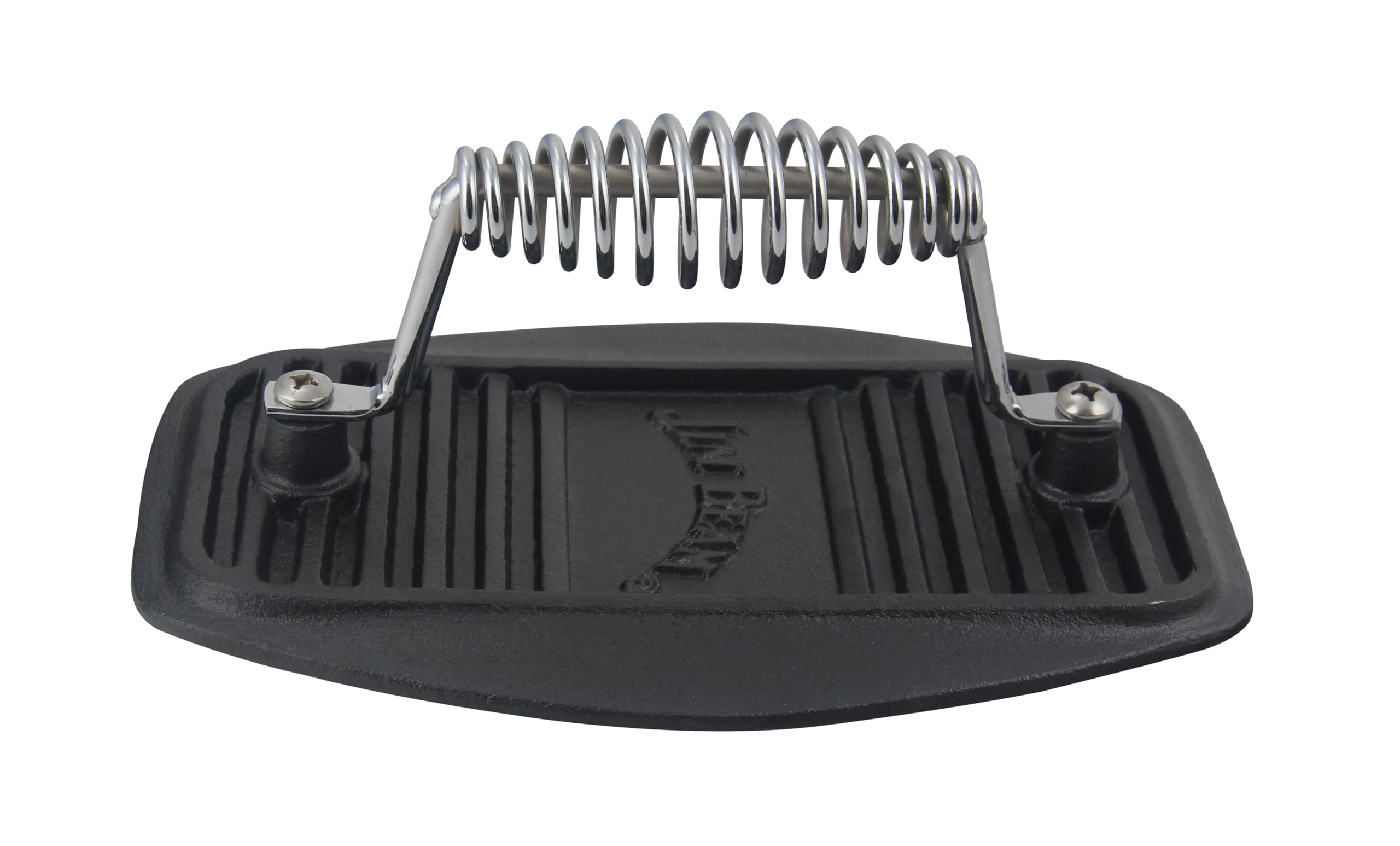 Jim Beam Stainless Steel Cast Iron Meat Press, Pre Seasoned for Delicious Meat, Steak, Beef and Patty, Heavy Duty Construction