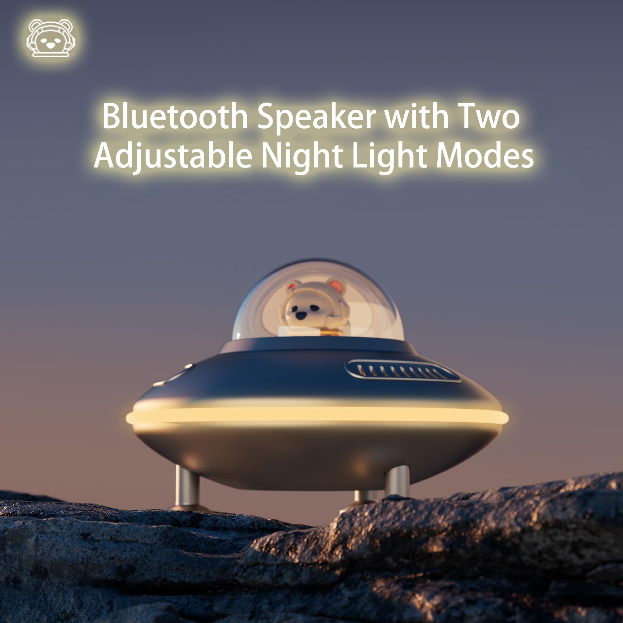 Baolira Small Speakers Bluetooth Wireless, Night Lights Bluetooth Speaker, Cute Speaker With Bluetooth 5.4, Usb Disk&Aux&Tf Card Input, Birthday Gifts For Men,Teen Boys, Cool Stuff For Room   Silver