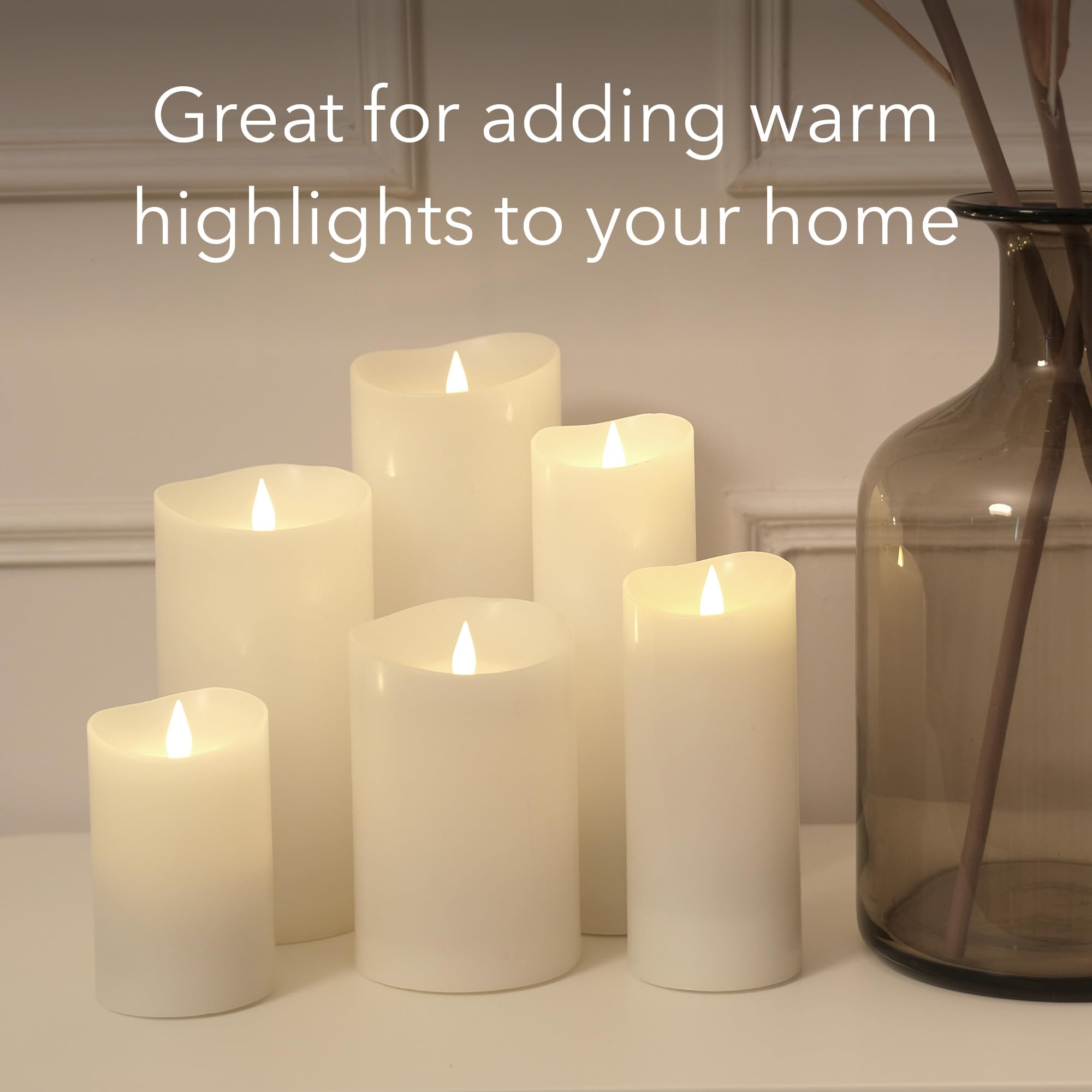 Softflame Flameless Led Candles With Remote Control, 3''X 5.1''Flickering 3D Moving Flame Battery Operated Candles In Real Wax S