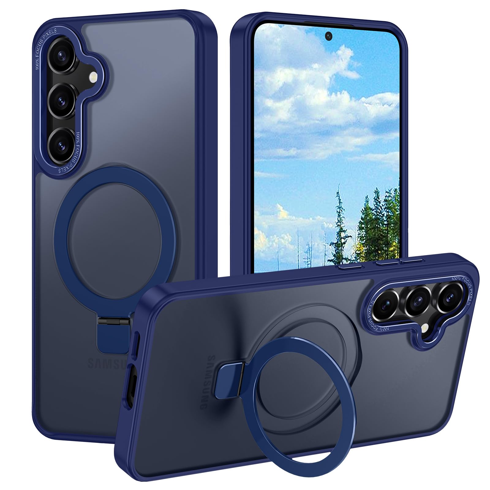 Casehas for Samsung Galaxy S24 FE Case,with Magnetic Invisible Stand [Military Drop Protection] [Compatible with MagSafe] Shockp