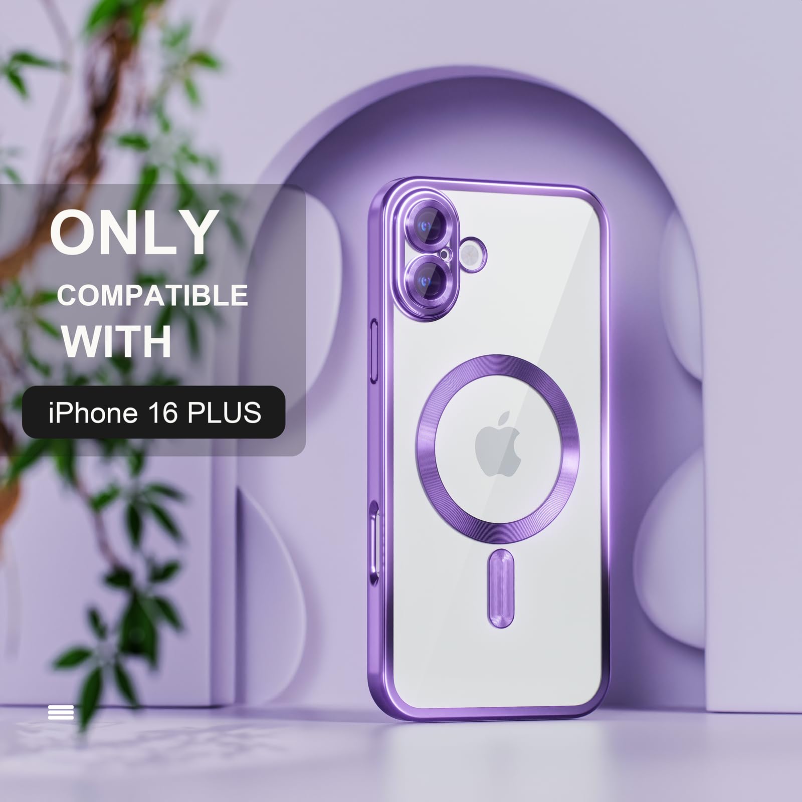 Misea Magnetic For Iphone 16 Plus Case With Magsafe [Never Yellowing] [Military Grade Drop Protection] Full Camera Lens Protecto