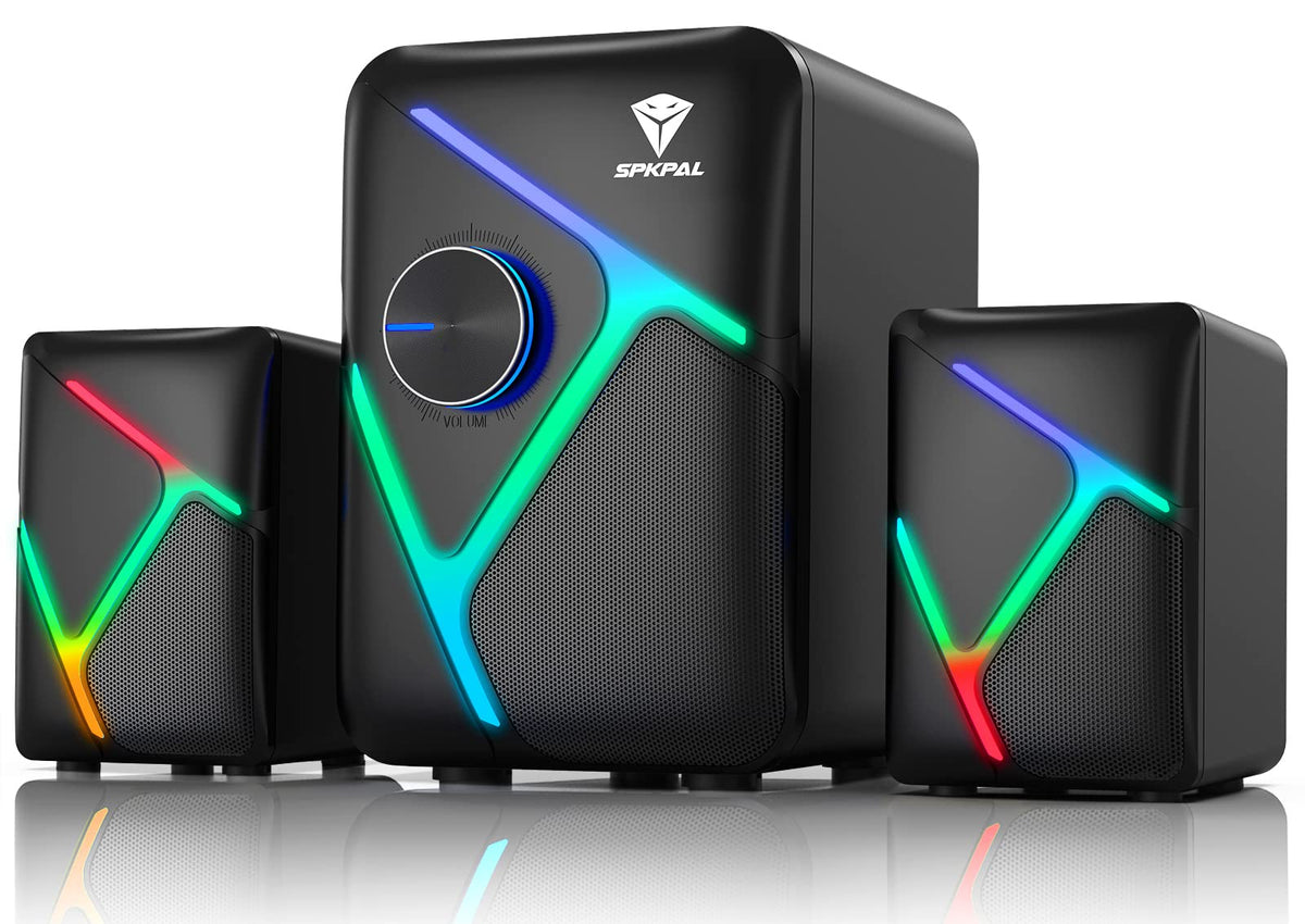 Spkpal 2.1 Computer Speakers For Desktop With Subwoofer, Dynamic Rgb Pc Speakers With 11W Stereo Sound, Usb Powered Multimedia S