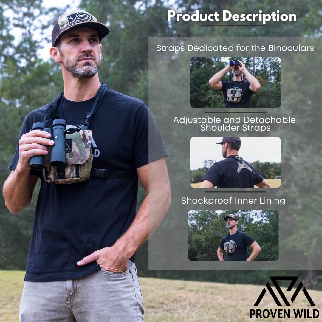 Proven Wild Bino Harness Binocular Harness Chest Pack Made Of Waterproof 900D Nylon | Binocular Harness For Hunting Case With Ad