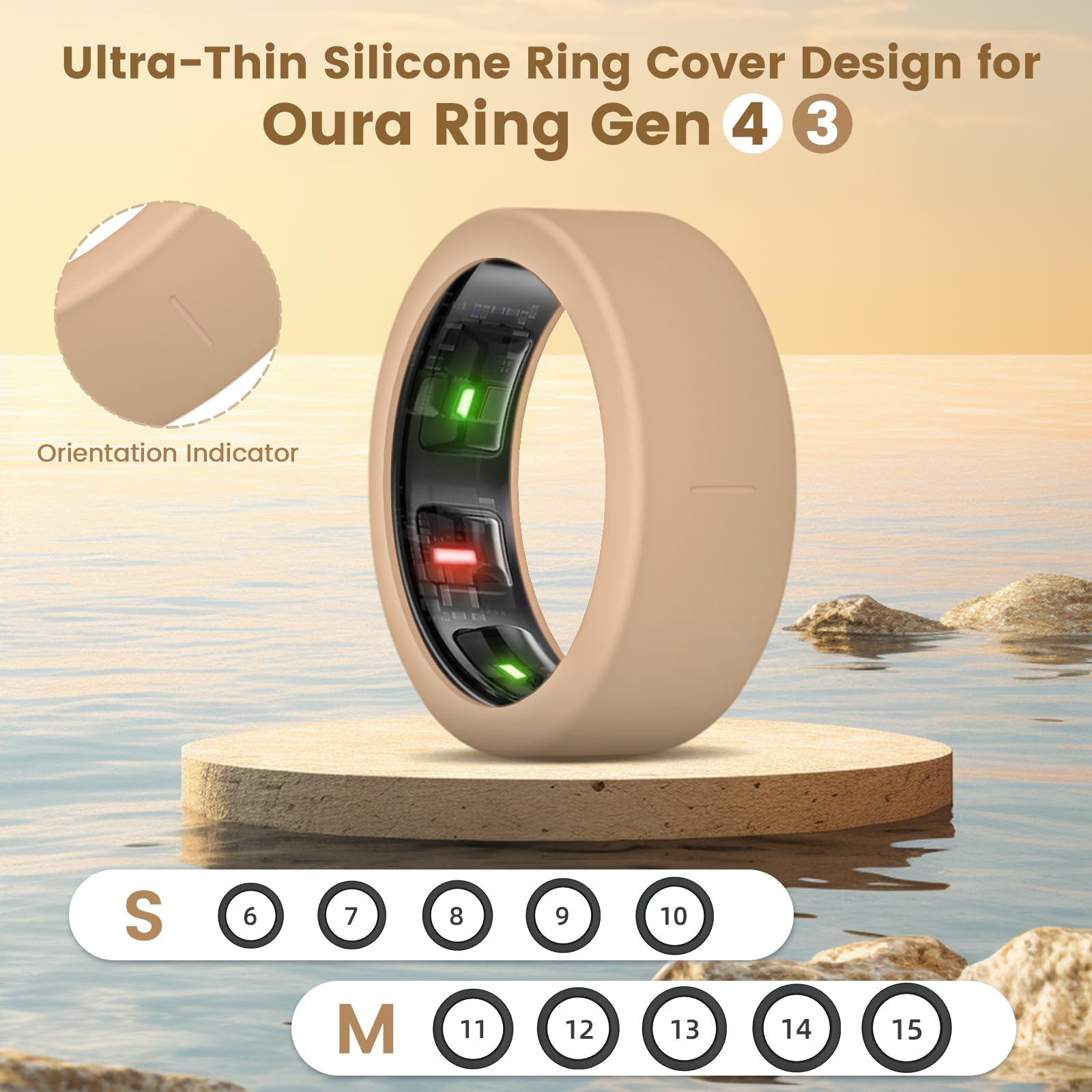 Bandrain 15 Pack Ultra-Thin Ring Covers Compatible With Oura Ring Gen 4/3 Cover, Anti-Scratch Silicone Protector Accessories For
