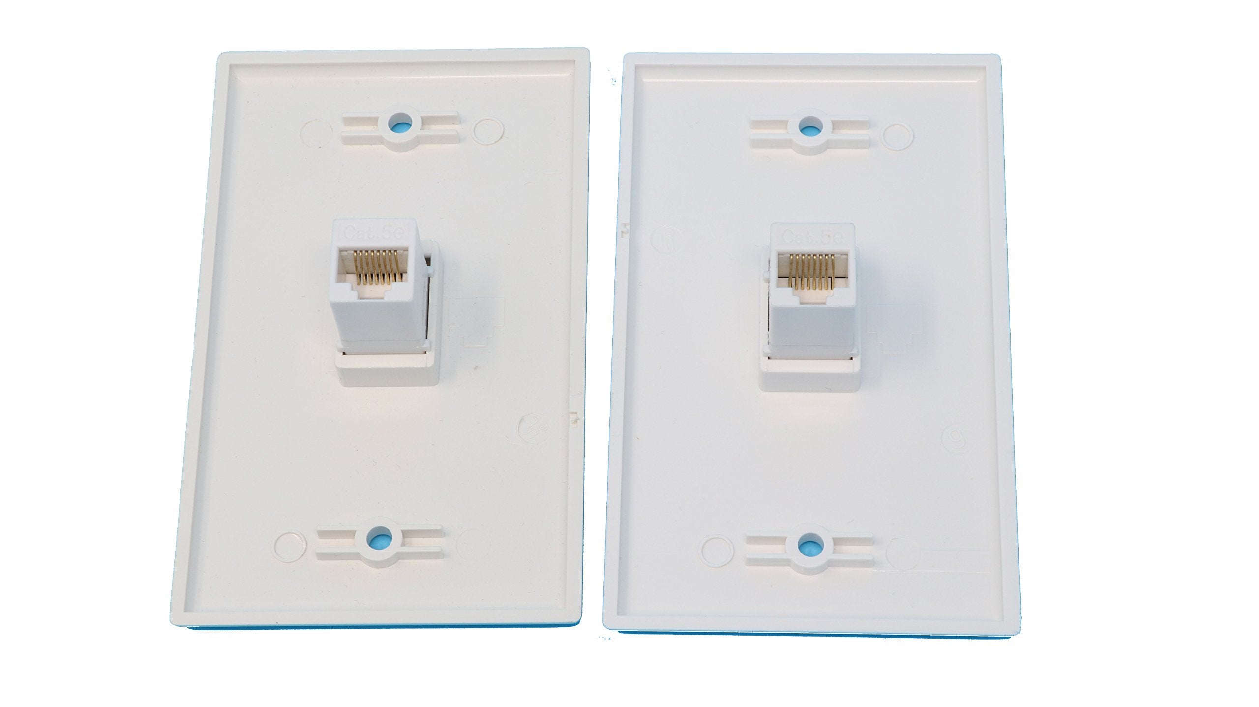 Riteav (2 Pack) 1 Port Cat5E Rj45 Ethernet Wall Plate White Lot