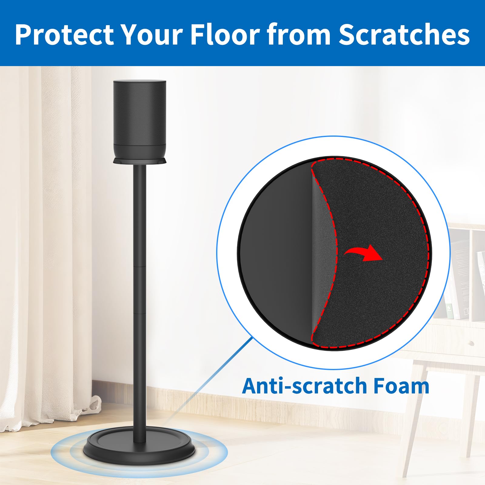 Heavy Duty Floor Speaker Stand For Sonos Move, Sonos Move 2 Stand Holder With Management Cable Clips Compatible With Sonos Move