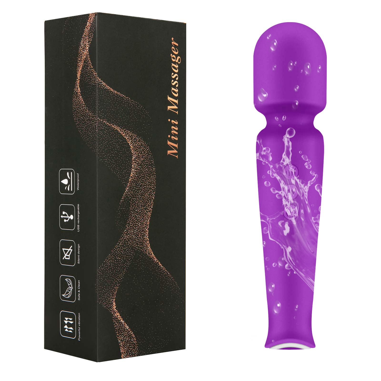 Portable Cordless Body and Back Massager, Multiple Speeds and Modes, Electric Handheld Muscle Relaxer for Neck, Back(Purple)