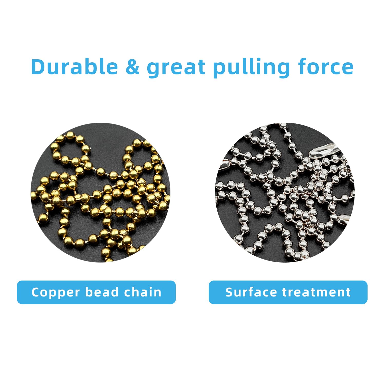 Ceiling Fan Pull Chain Extender, 12Feet 3Mm Diameter Beaded Ball Fan Light Extension Pull Chain With 10 Matching Connectors(Silv