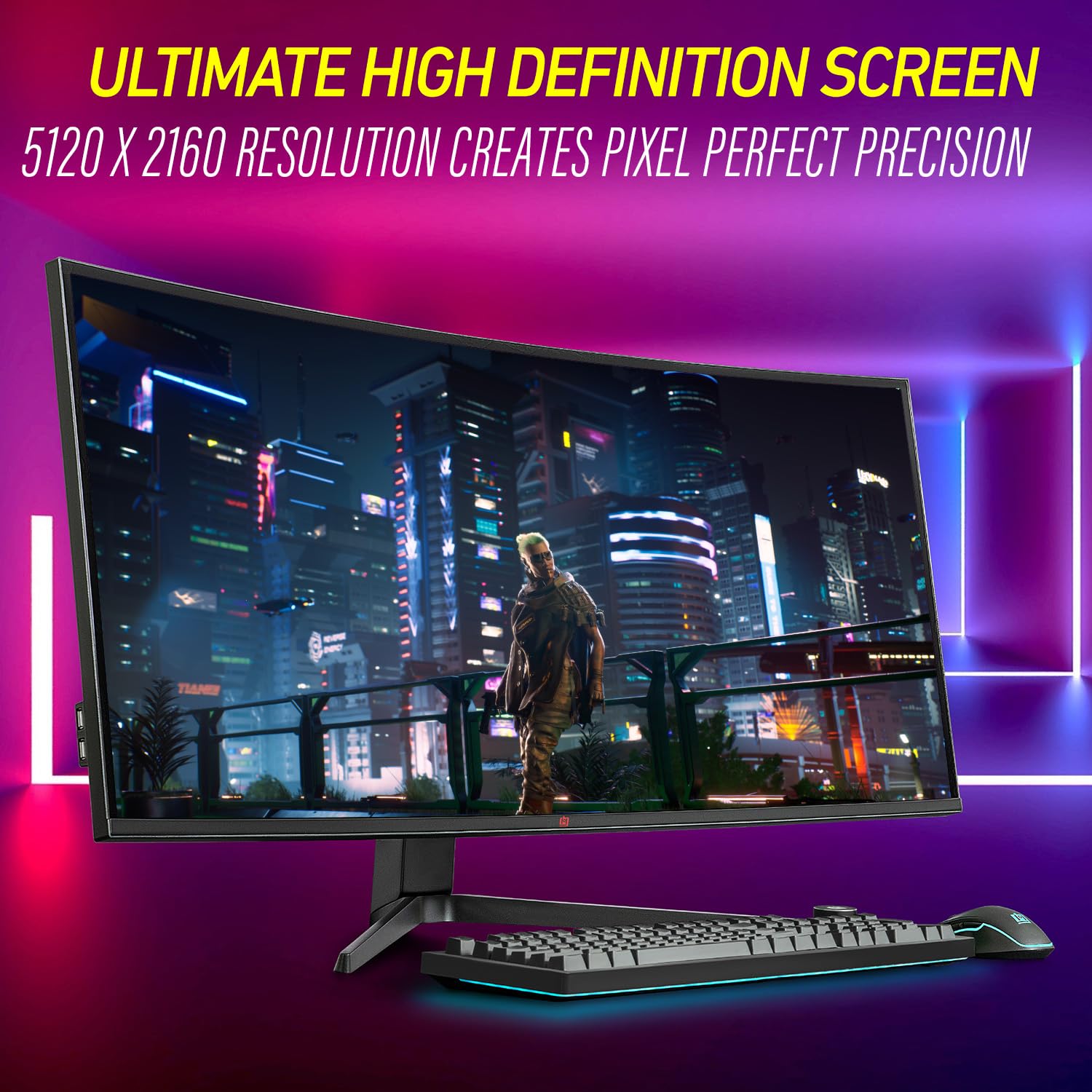 Deco Gear 40 Curved Ultrawide Nano Ips Monitor, 5120X2160 5K2K, 21:9, Hdr10, Adaptivesync, 100% Srgb, Hdmi 2.0, Dp, Usb C