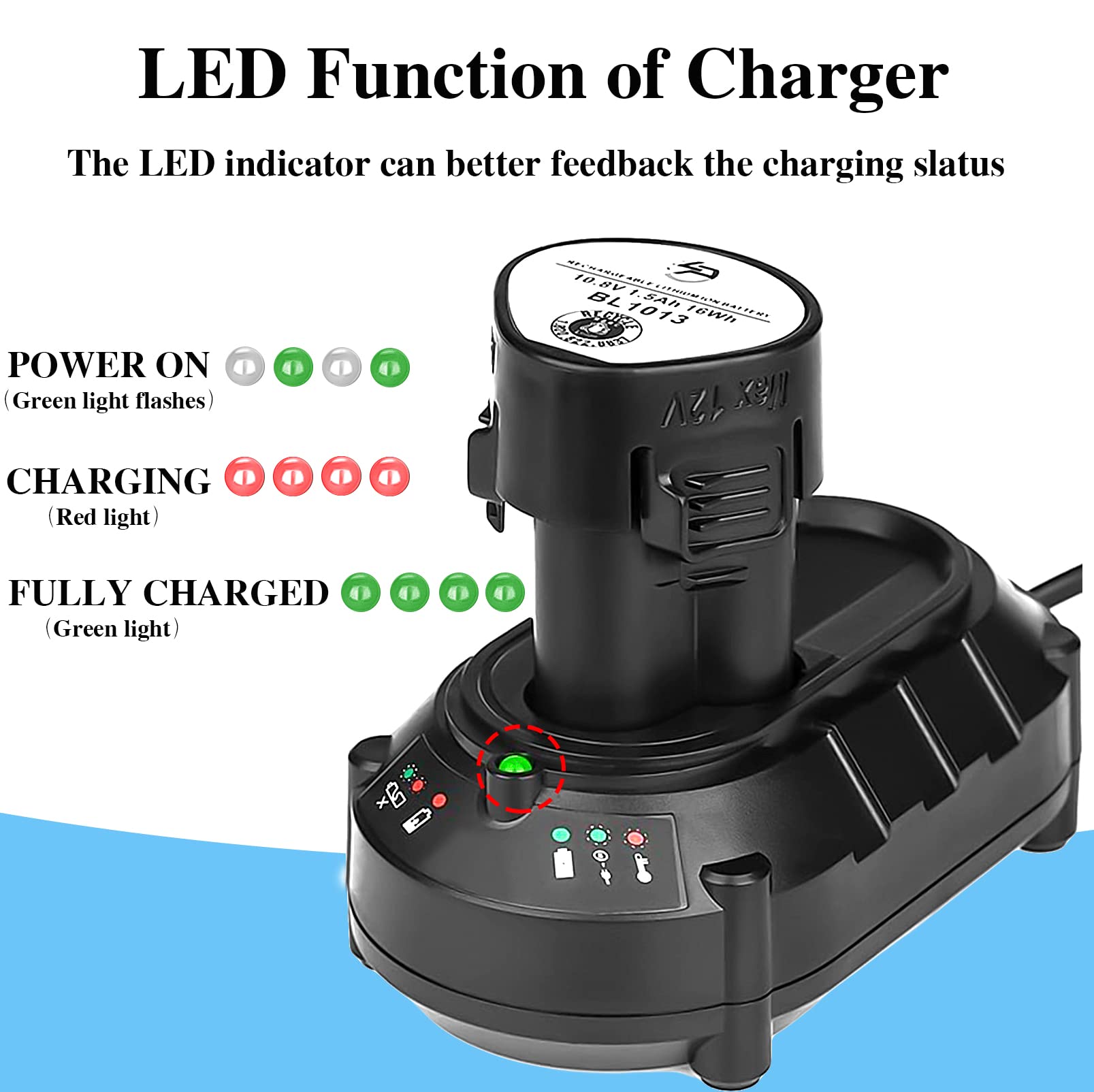 Laipuduo Li Ion Battery Charger For Makita Bl1013 Bl1014 10.8V 12V Lithium Ion Batteries Dc10Wa Electrical Drill Screwdriver Too