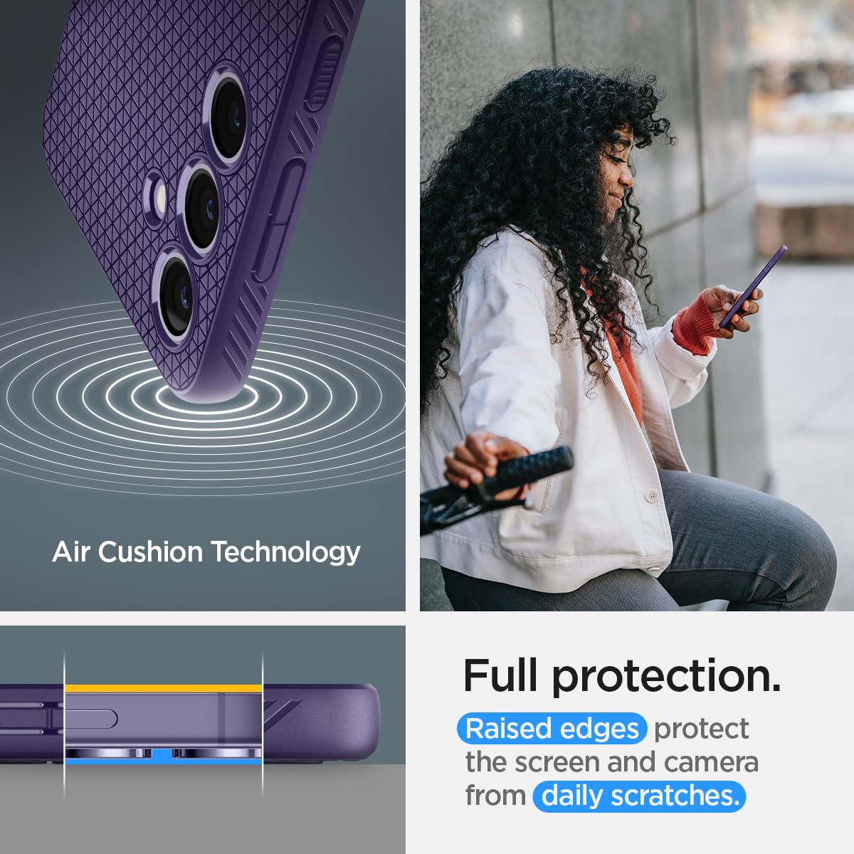 Spigen Liquid Air Designed For Galaxy S24 Case (2024) [Military-Grade Protection] - Deep Purple