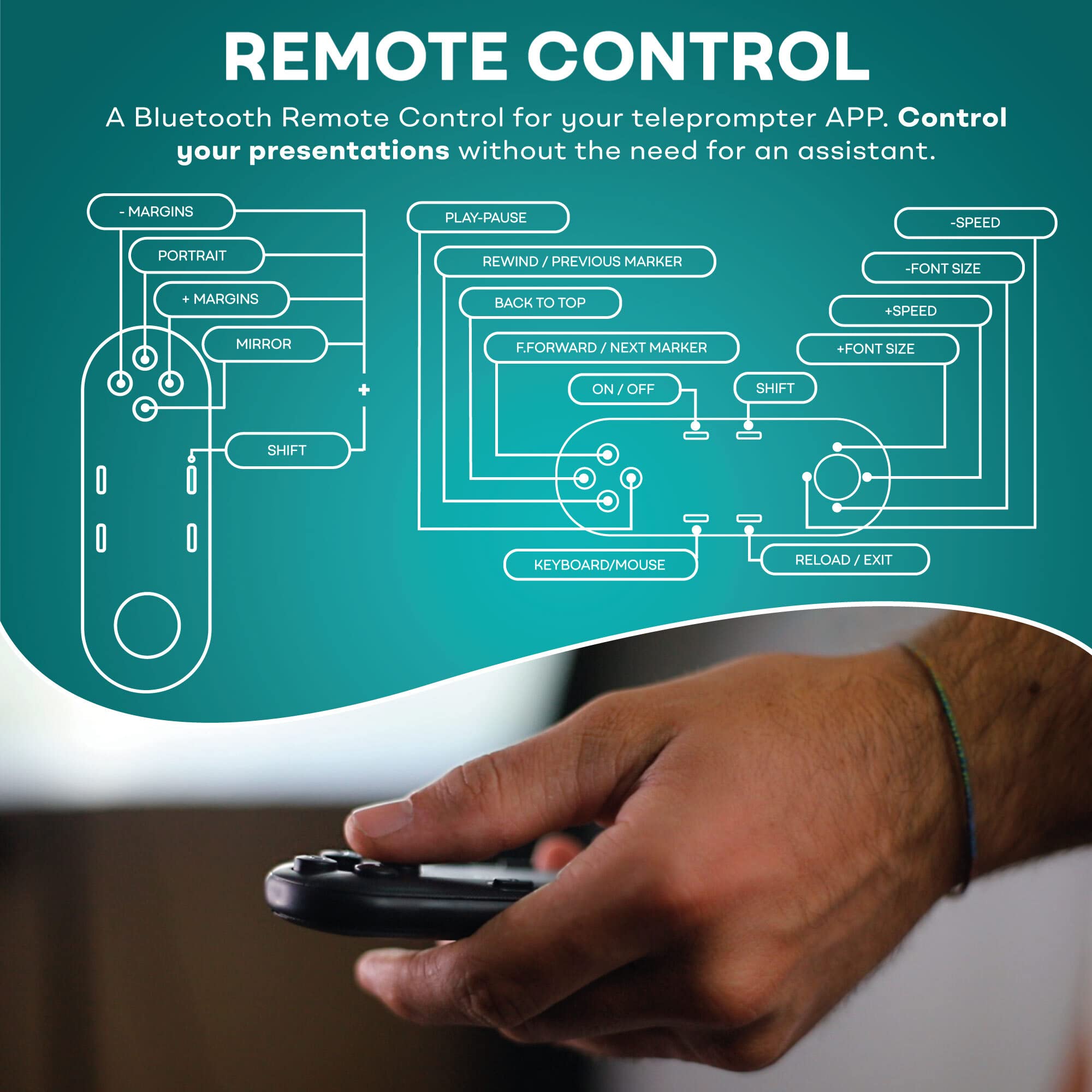 Teleprompter Pad Ilight Pro 14'' Ipad 12.9 Tablet Prompter For Apple Android Windows Mac   Kit With Remote Control Hardcase App,