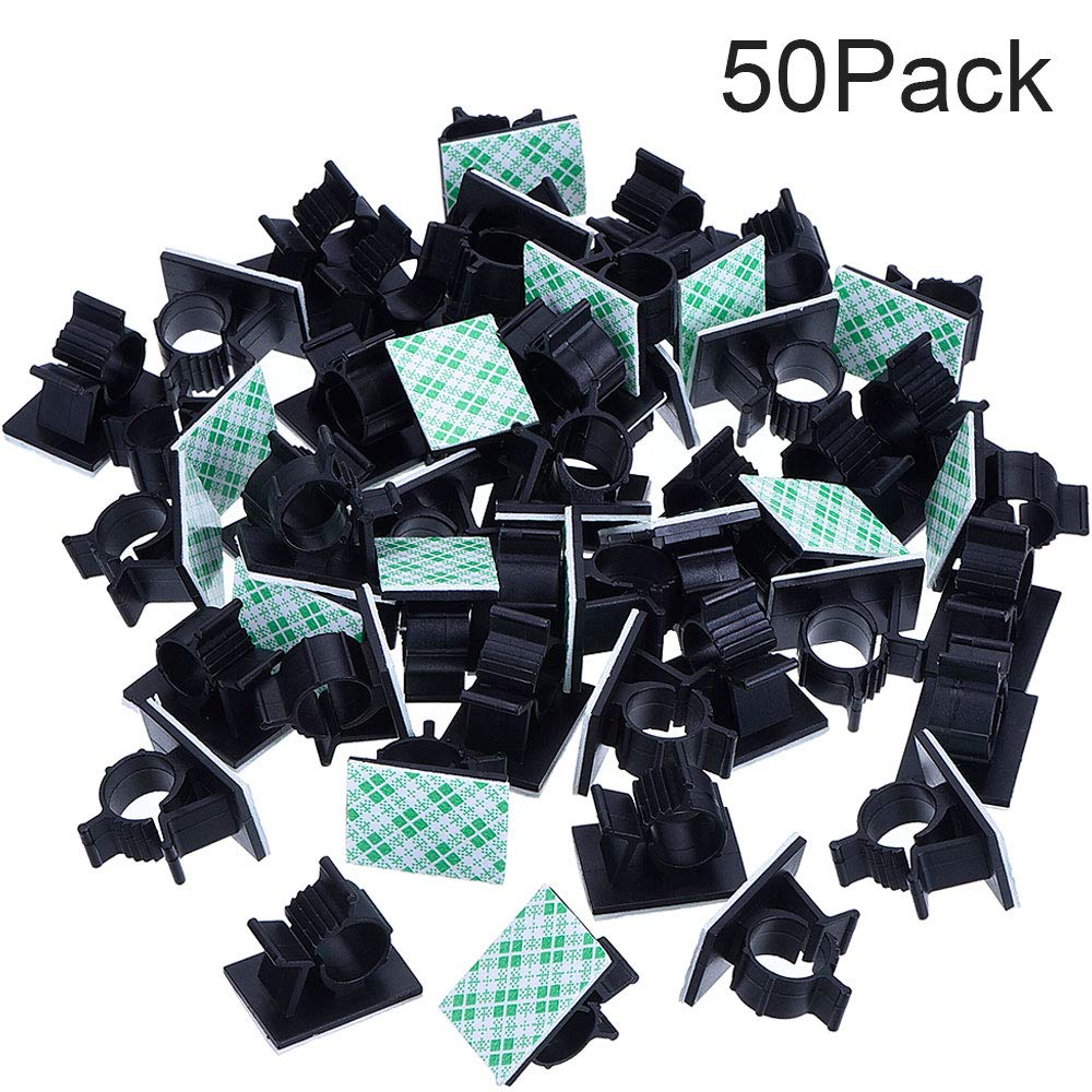 50 Pcs Wire Clips Adhesive Wire Clamps Black Cable Clips Nylon Wire Adjustable Cable Clips Adhesive Cable Management Clips Adjus