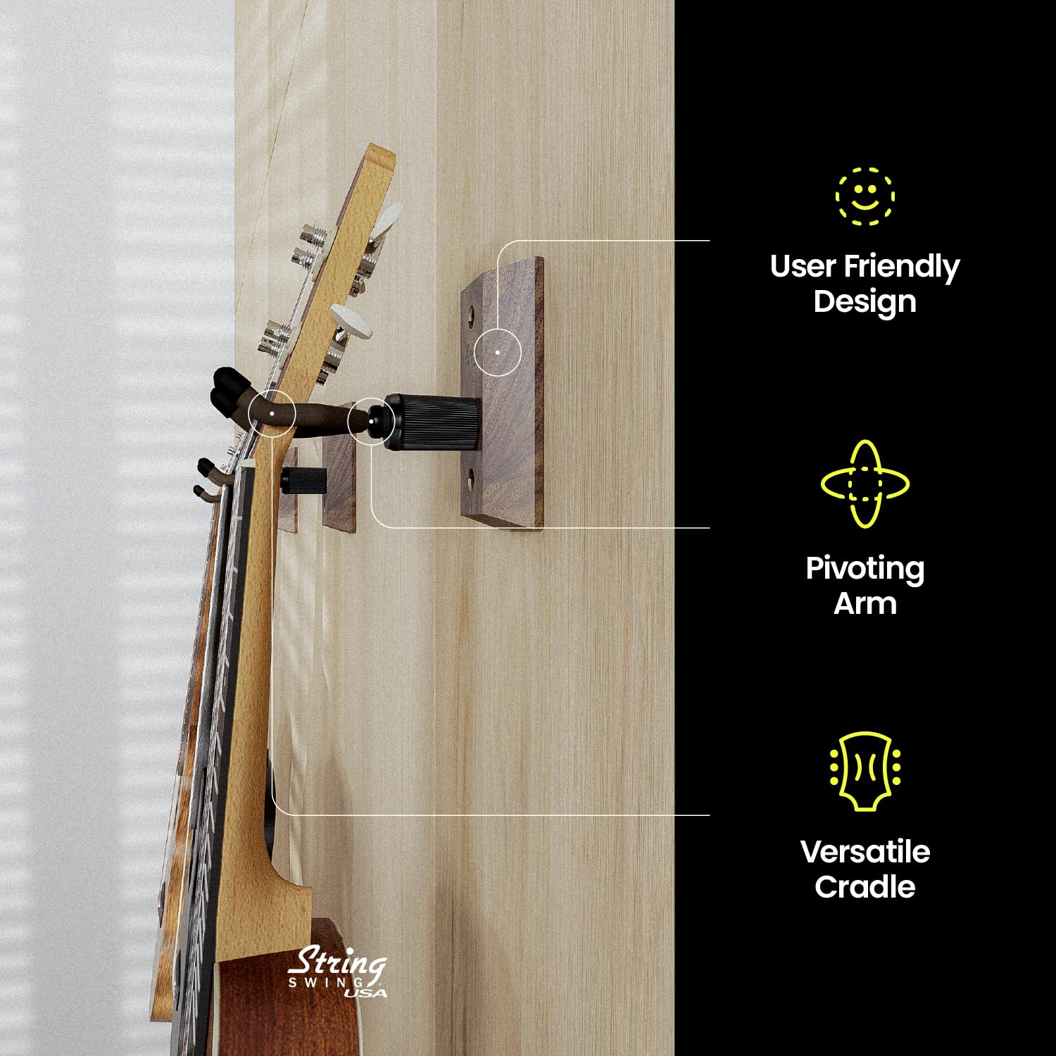 String Swing Ukulele Wall Mount Stand For Mandolin Ukele Concert Pineapple Soprano Tenor And Baritone Compatible Case Alternativ