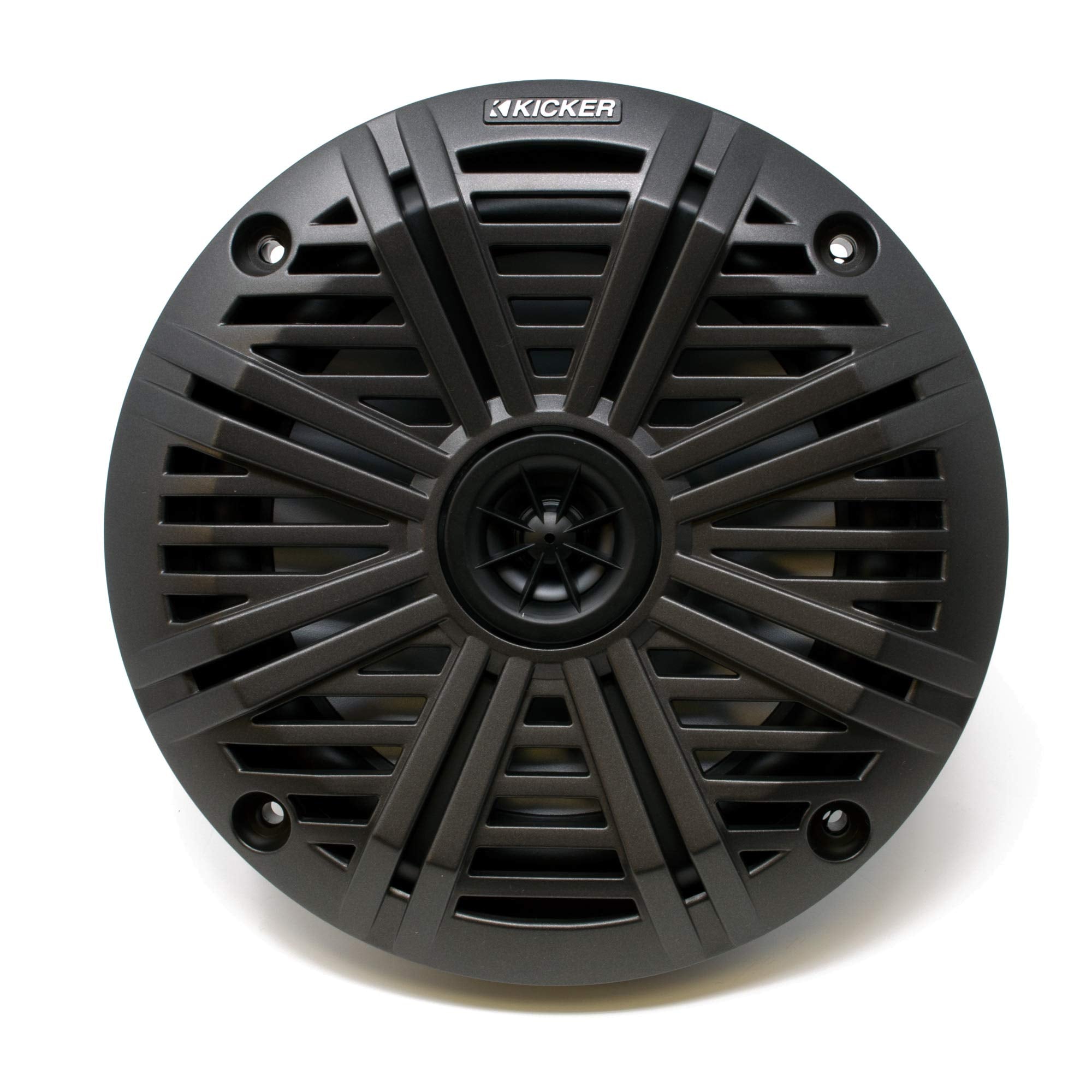 Kicker Km614 6.5'' Oem Replacement Marine Speakers With Charcoal Salt Water Grills   1 Pair, 2 Speakers