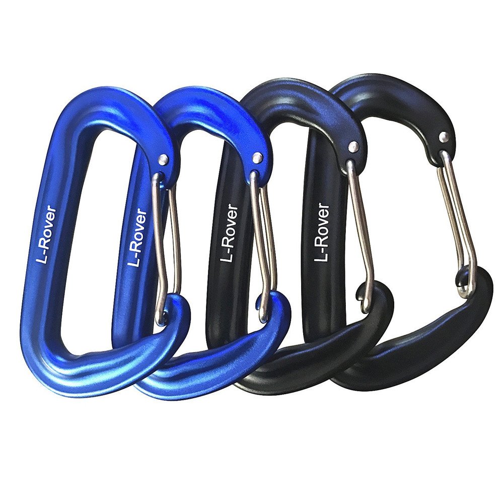 L Rover Carabiner,12Kn Lightweight Heavy Duty Carabiner Clips,Aluminium Wiregate Caribeaners For Hammocks,Camping, Key Chains, O