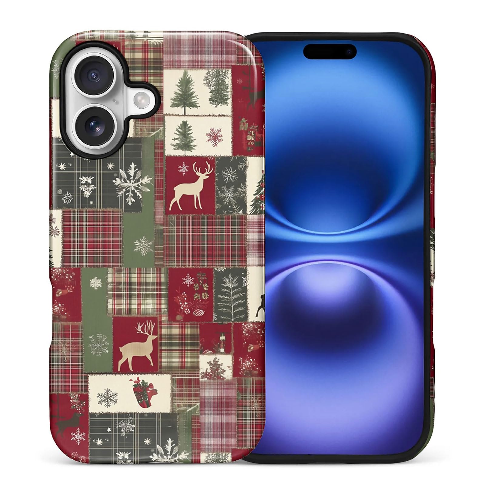 Goodsprout for iPhone 17 Case,Hybrid 2-Layer Hard Shell + Silicone Protective Case -Resistant Shockproof- Christmas Tree Deer Ch