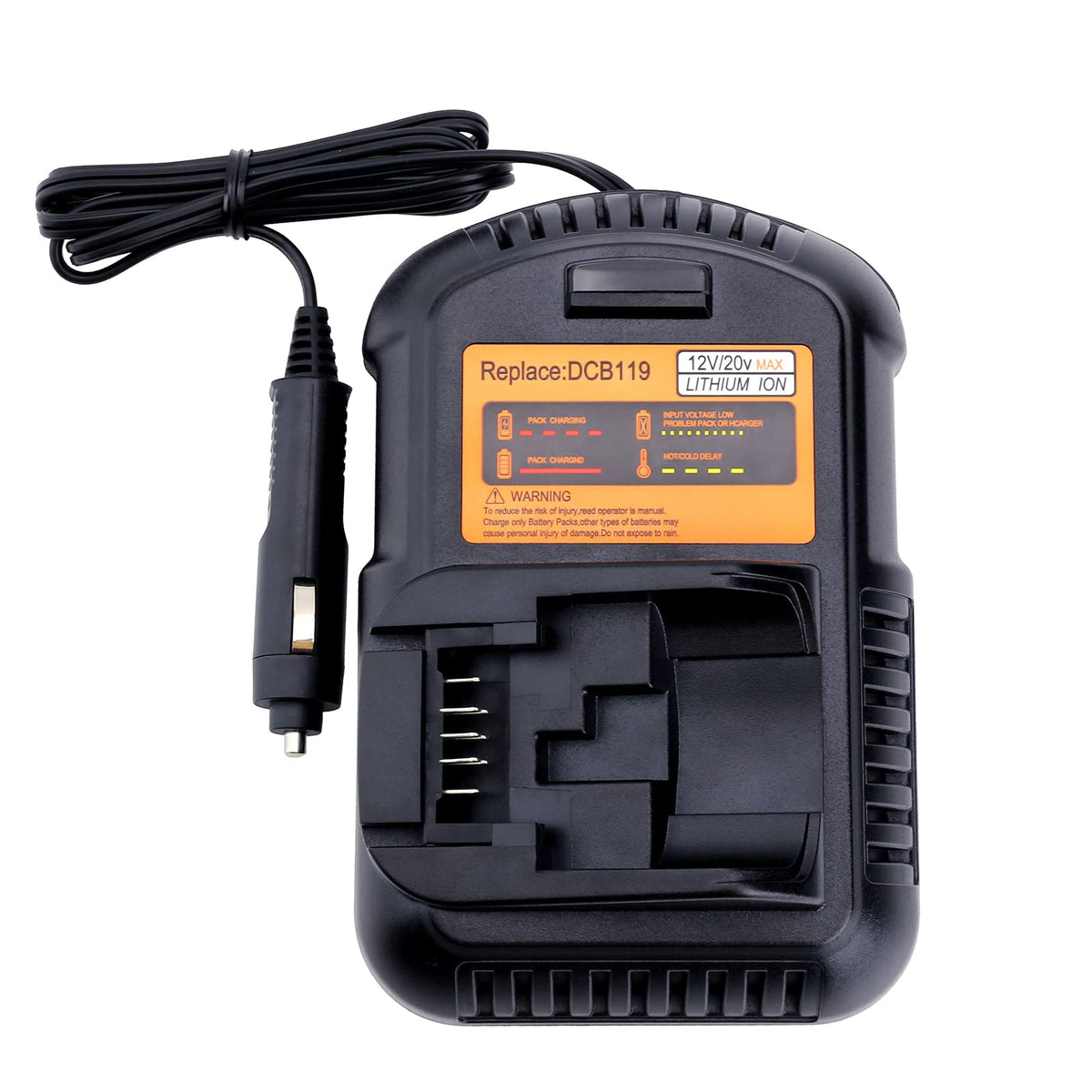 Kotoate Dcb119 Car Battery Charger Compatible With 12V, 20V & 60V Max Lithium Ion Battery Dcb203 Dcb201 Dcb204 Dcb206 Dcb606 Dcb