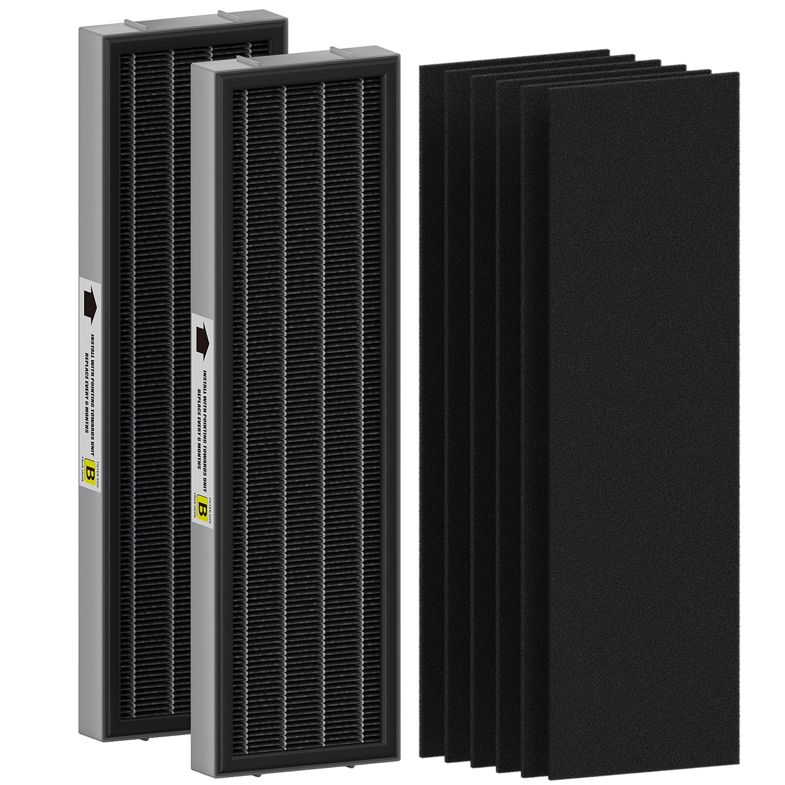 Fmdzfl Filter B Smoke Clear Hepa Replacement Compatible With Ac4825 Ac4300 Ac4800 Ac4900 Ac4850, 2 True Hepa Filters & 6 Activat