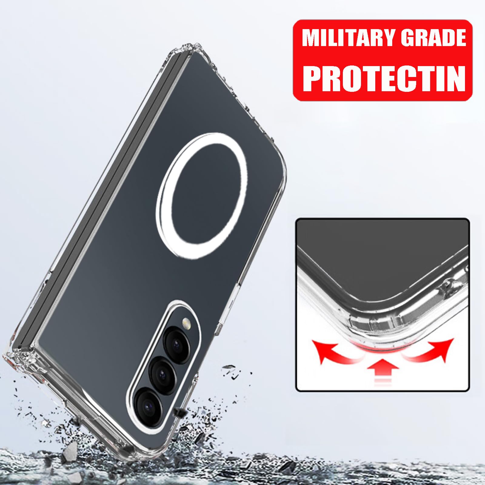 Deekeewe Magnetic Case For Samsung Galaxy Z Fold 4,Galaxy Z Fold 4 Phone Case Compatible With Magsafe,Slim Thin Shockproof Prote