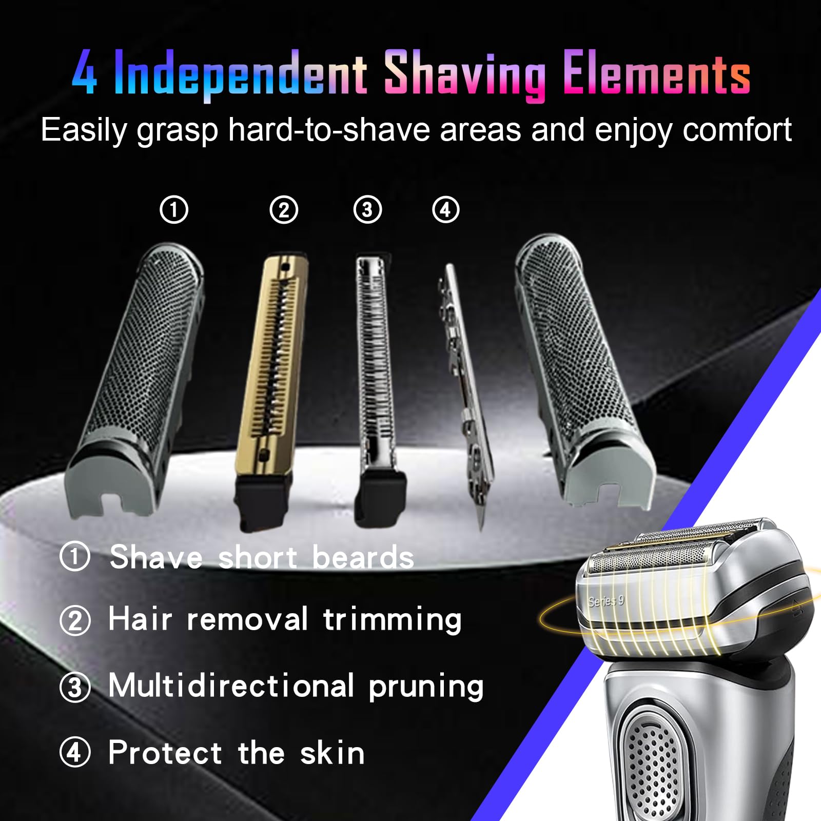 92S Series 9 Shaver Replacement Heads For Braun Series 9 Electric Razors 290Cc, 9291Cc, 9370Cc, 9293S, 9385Cc, 9390Cc, 9330S, 92