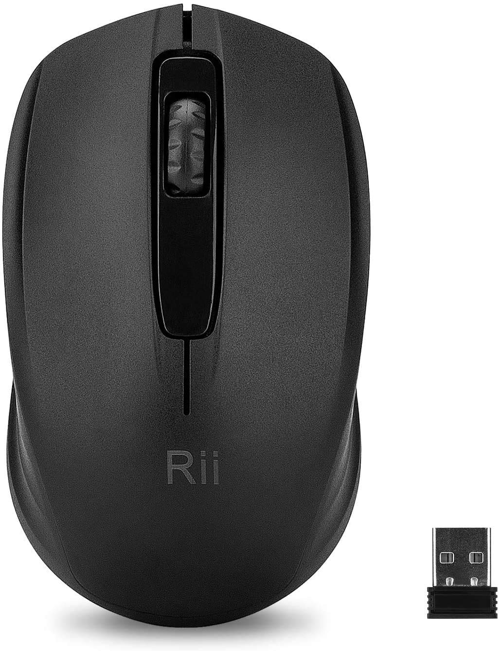 Rii Wireless Mouse,2.4G Portable Computer Mice For Pc, Laptop, Windows,Office Included Wireless Usb Dongle (Black+Pink)