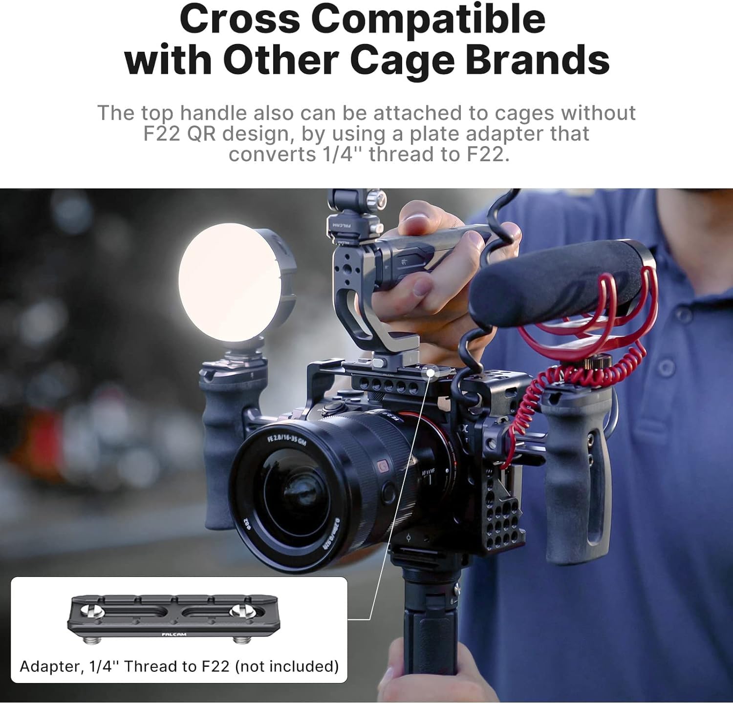 Falcam F22 Camera Top Handle Quick Release Quick Release System Camera Video Shooting Accessories Filming, Detachable Handle Gri