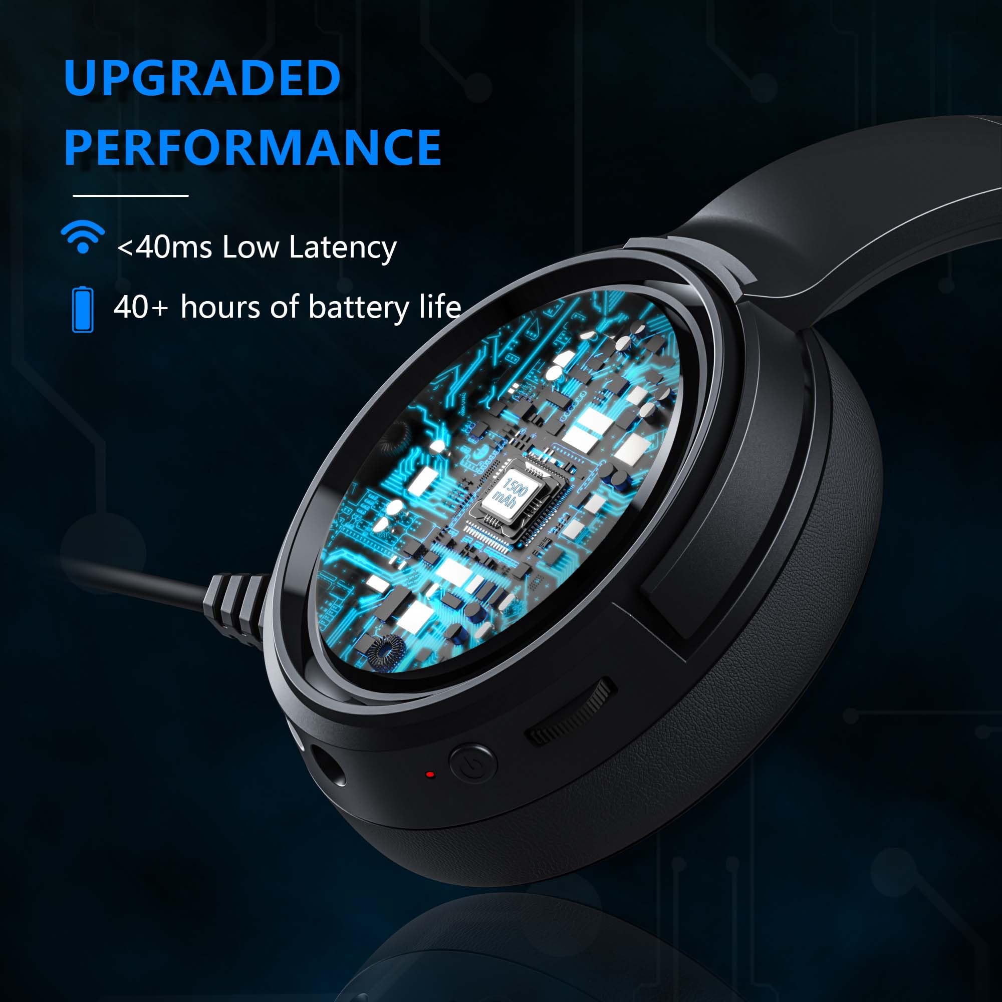 Binnune Wireless Gaming Headset, 2.4Ghz Gaming Headphones For Ps4, Ps5, Pc, Ns, Bluetooth 5.3 Headphones With 40Hr Battery, Nois