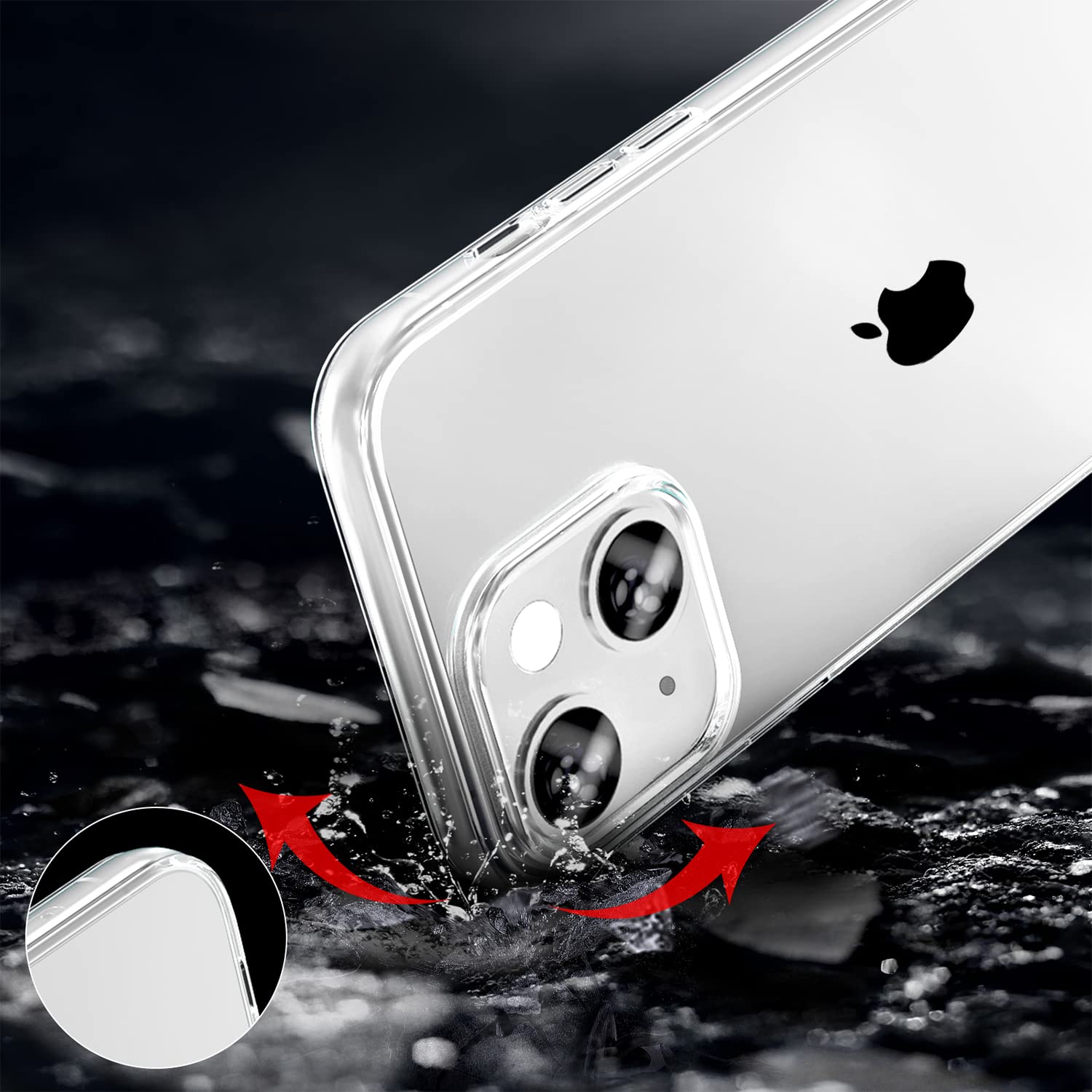 Tenoc Phone Case Compatible With Iphone 13 & Iphone 14, Clear Case Shockproof Protective Bumper Slim Cover For 6.1 Inch