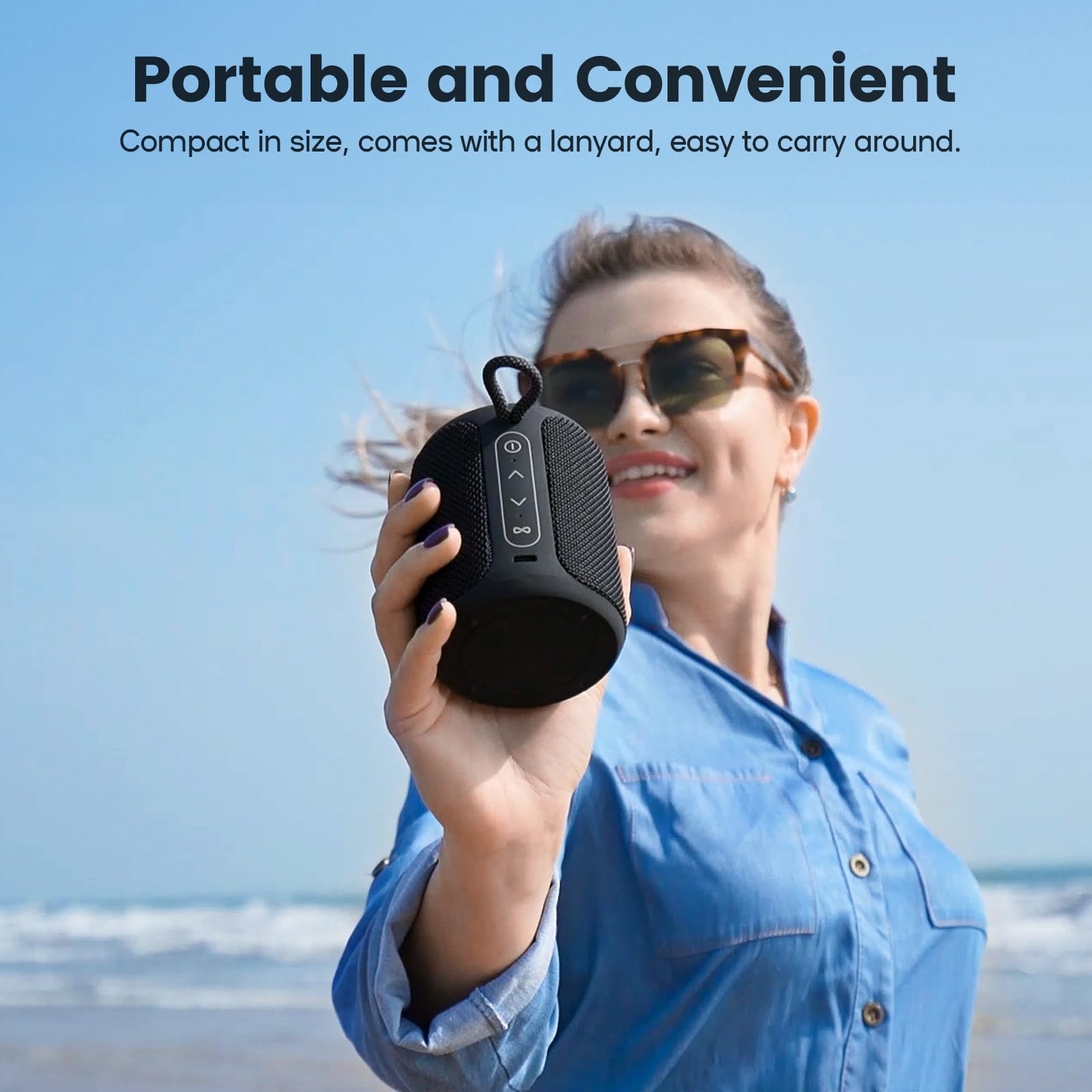 Bluetooth Speaker Wireless, Ip67 Waterproof & Dustproof Portable Speaker With Lights, 15W Loud Stereo Sound, 2500Mah Battery All