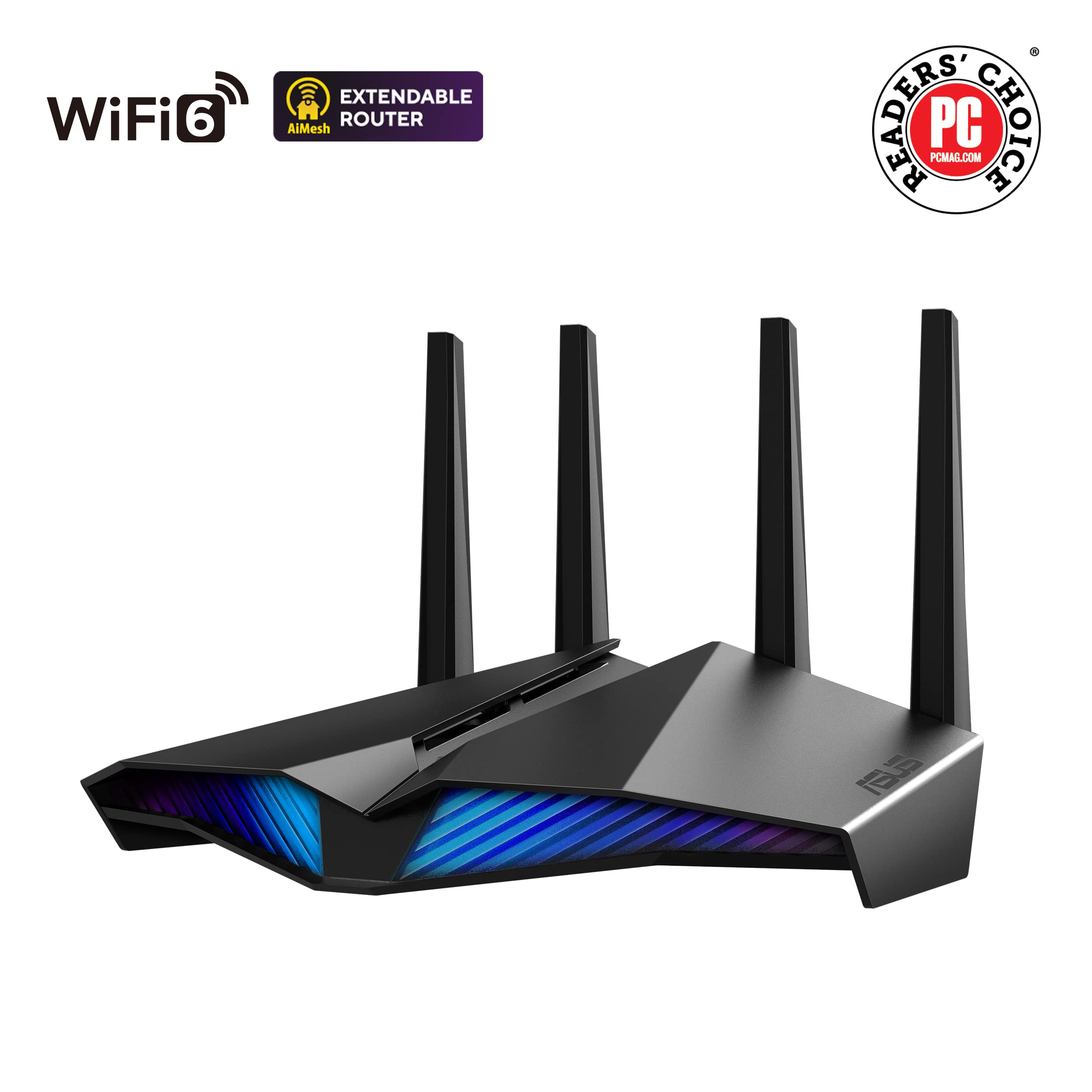 Asus Rt Ax82U (Ax5400) Dual Band Wifi 6 Extendable Gaming Router, Gaming Port, Mobile Game Mode, Aura Rgb, Included Aiprotection