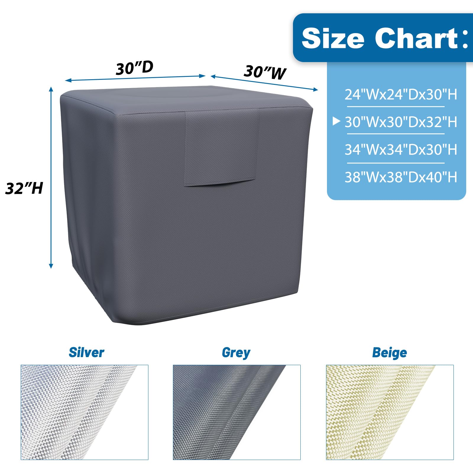 Akefit Air Conditioner Cover For Outside, Heavy Duty Waterproof Ac Defender With Durable Oxford Fabric, Veranda Ac Protector (Gr