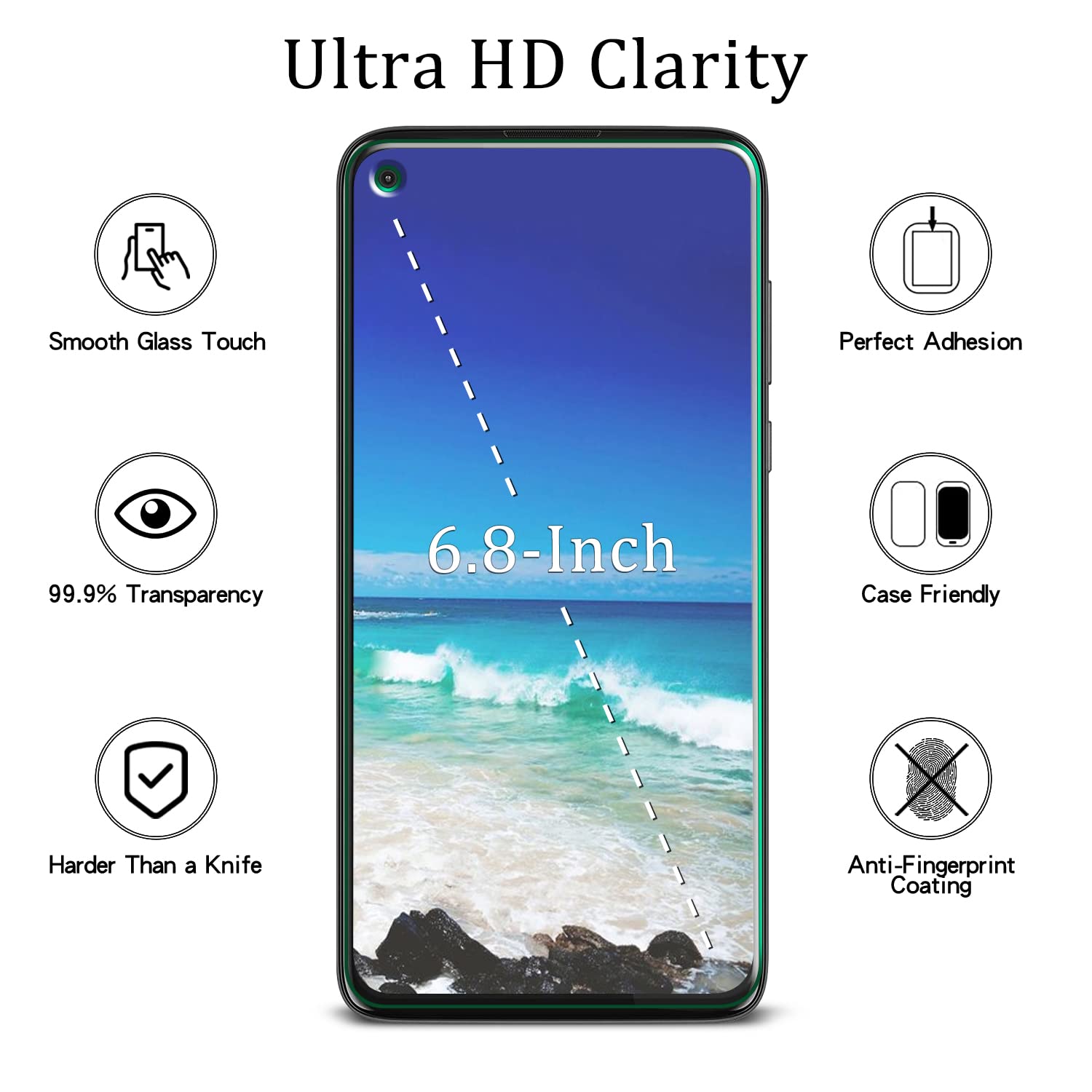 Maytobe [2 Pack] Designed For Motorola Moto G Stylus 5G, Moto G Stylus 2021 Screen Protector Tempered Glass, Support Fingerprint