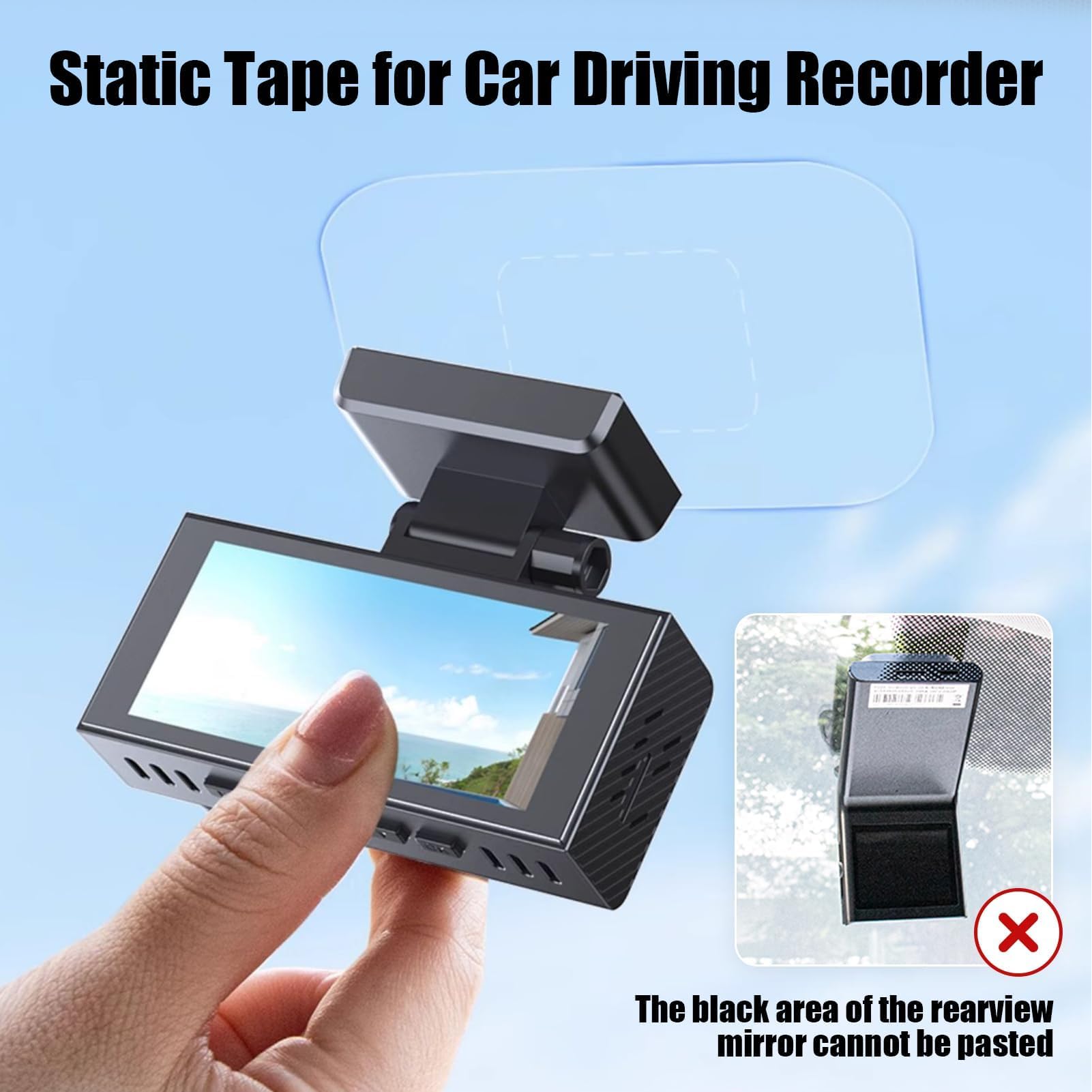 Gugumo Dashcam Windshield Sticker, Sturdy Car Hud Screen Sticker Film Easily Prevent Scratching & Falling, Durable And Reusable