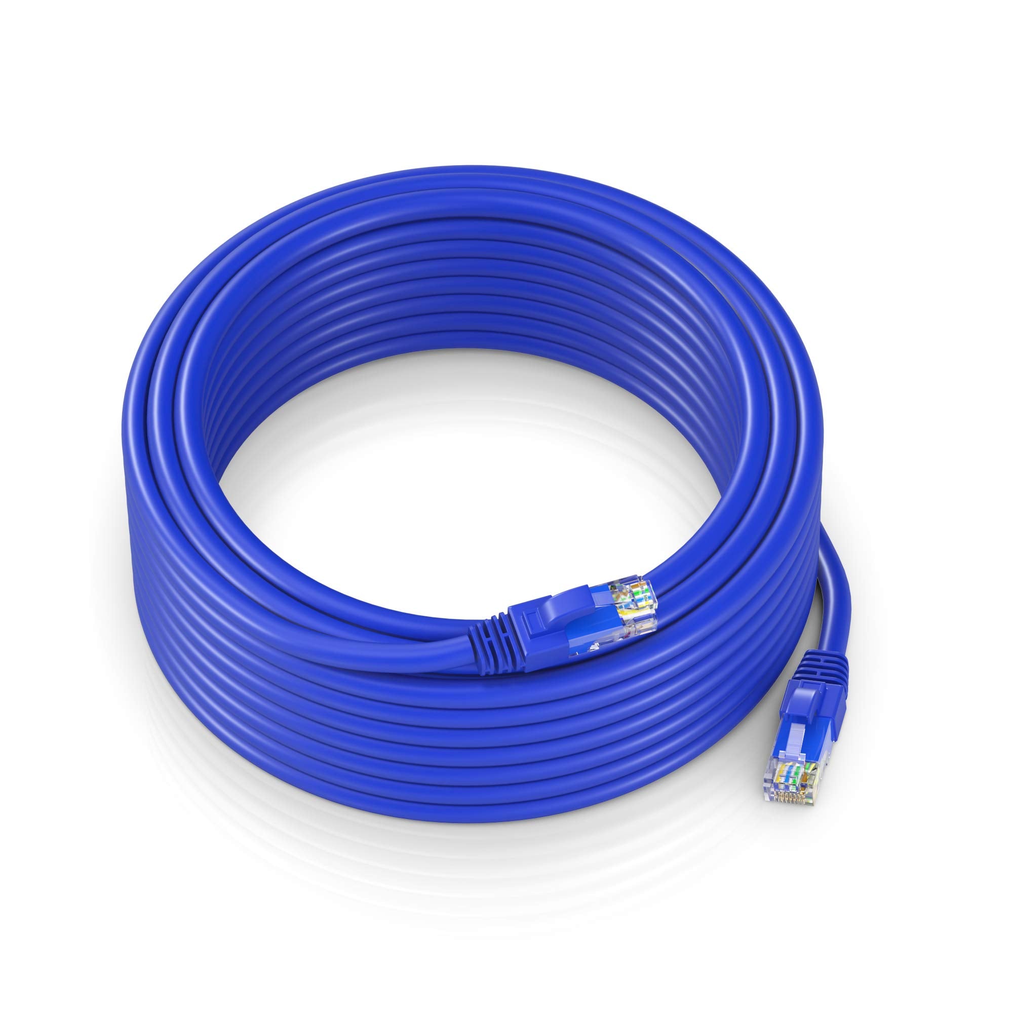 Maximm Cat 6 Ethernet Cable 100 Ft,Cat6 Cable, Lan Cable, Internet Cable, Patch Cable And Network Cable   Utp (Blue) 100 Feet Ethernet Cord
