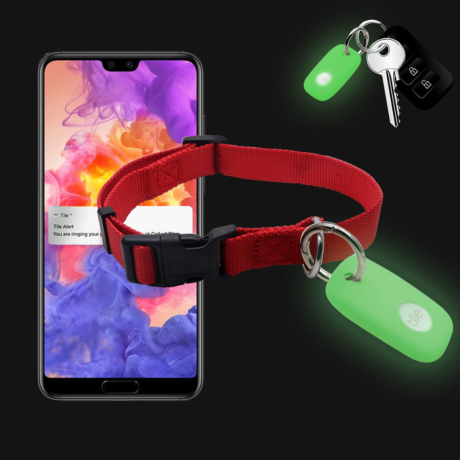 Glow Case For Tile Pro (2022) 2 Pack. (Glow In Dark) Small Bluetooth Tracker Cover, Protective Holder For Key Finder And Item Lo