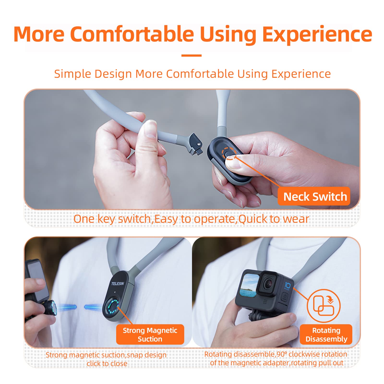 Afaith Portable Electronic Device Mount, Compatible With Gopro Hero 11/10/9/8/7/6 Black, Osmo Action, Xiaoyi 4K And Action Camer