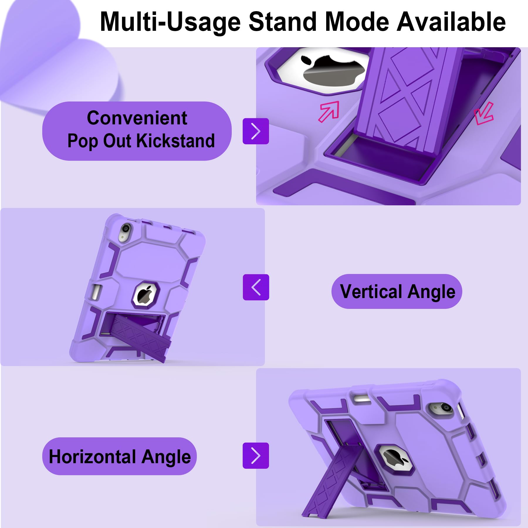 Ccmao For Ipad Air 11 Inch Case 2024 Released, Ipad Air 5Th / 4Th Generation Case 10.9 Inch With Pencil Holder And Kickstand, He