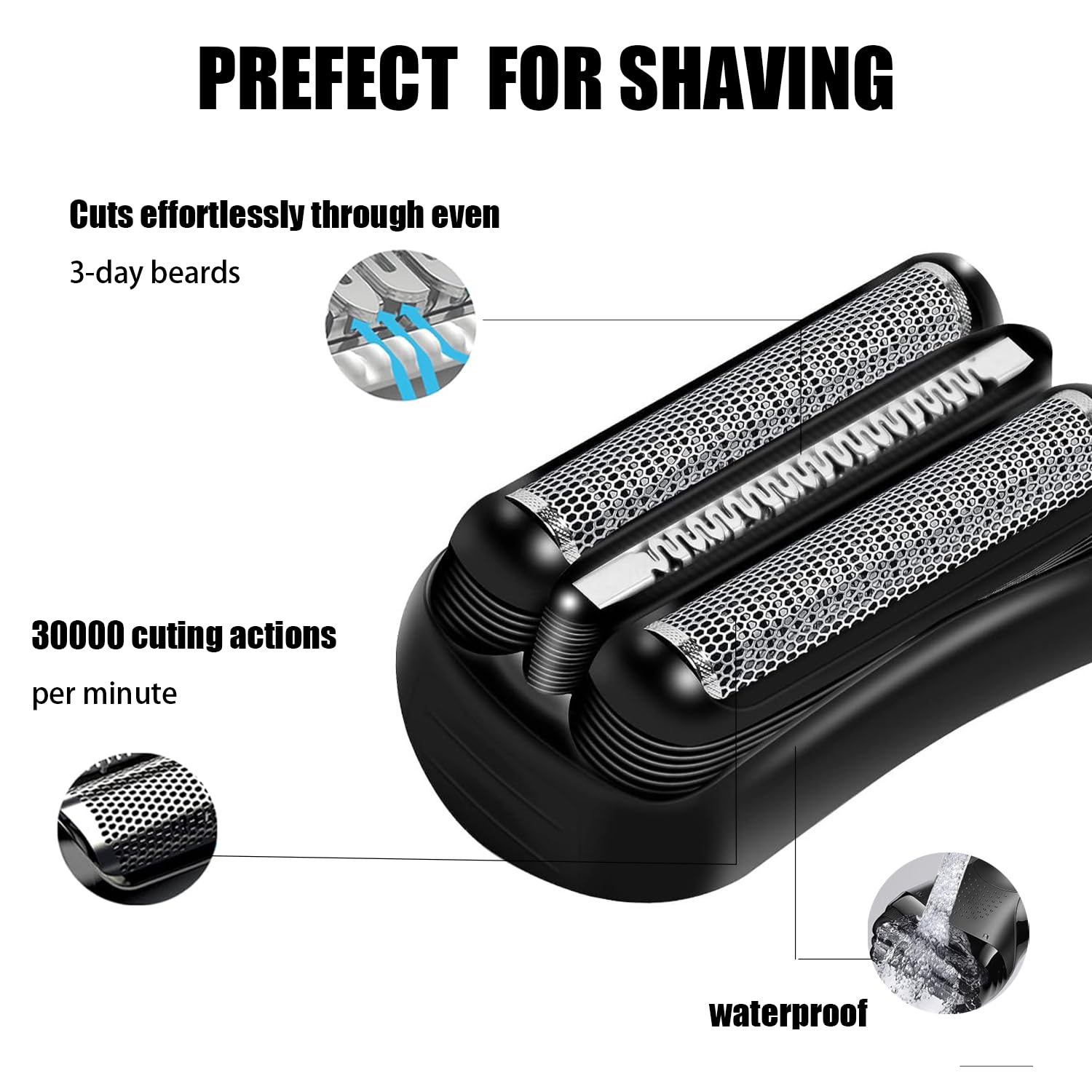 21B Series 3 Replacement Heads Compatible With Braun Series 3 Electric Shaver For Braun S3 Foil Shaver Fit For Electeic Razor 54