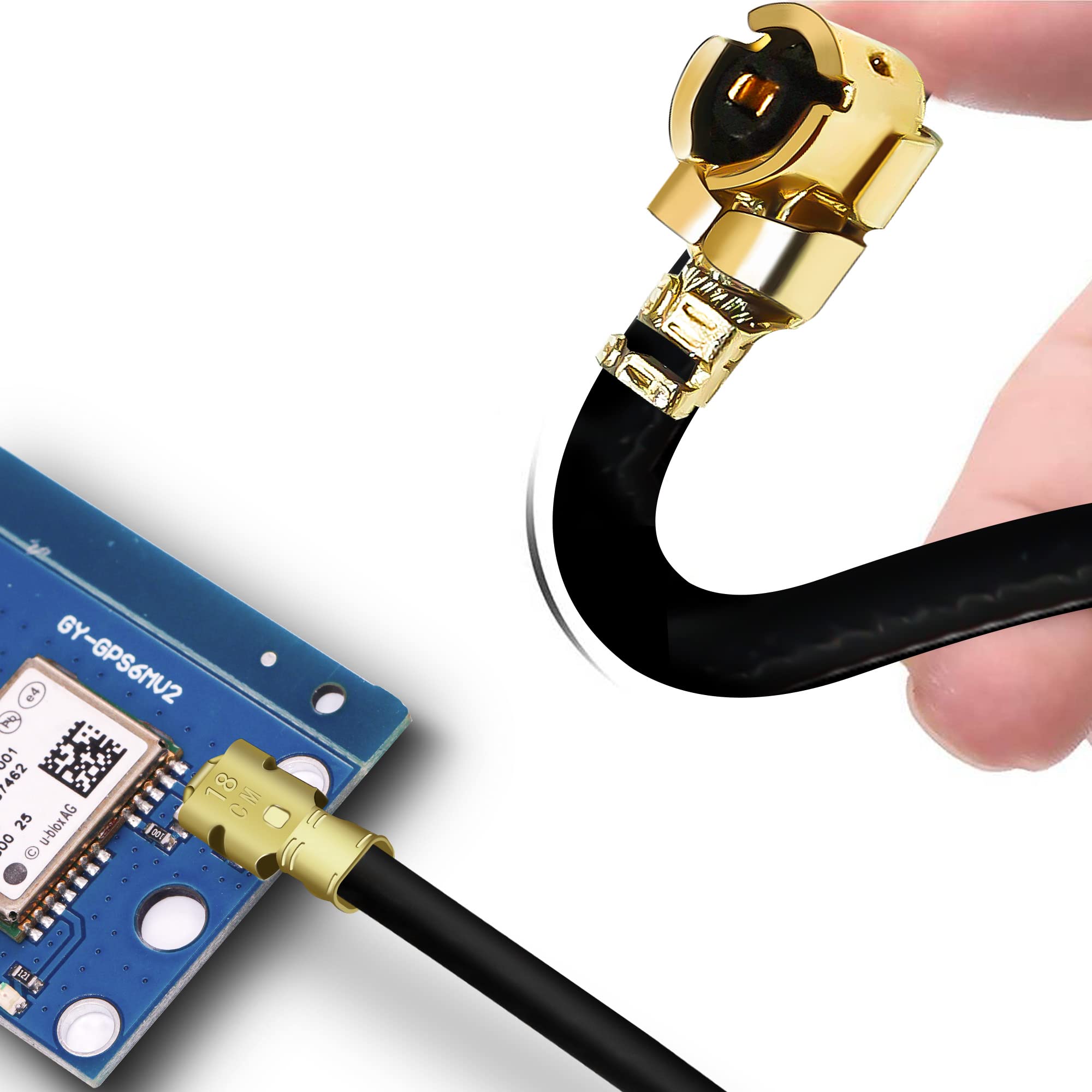 TUOLNK WiFi Antenna Pigtail Cable U.FL IPEX to RP-SMA Female Right Angle 1.13mm 12inch (30cm) 5 Pack