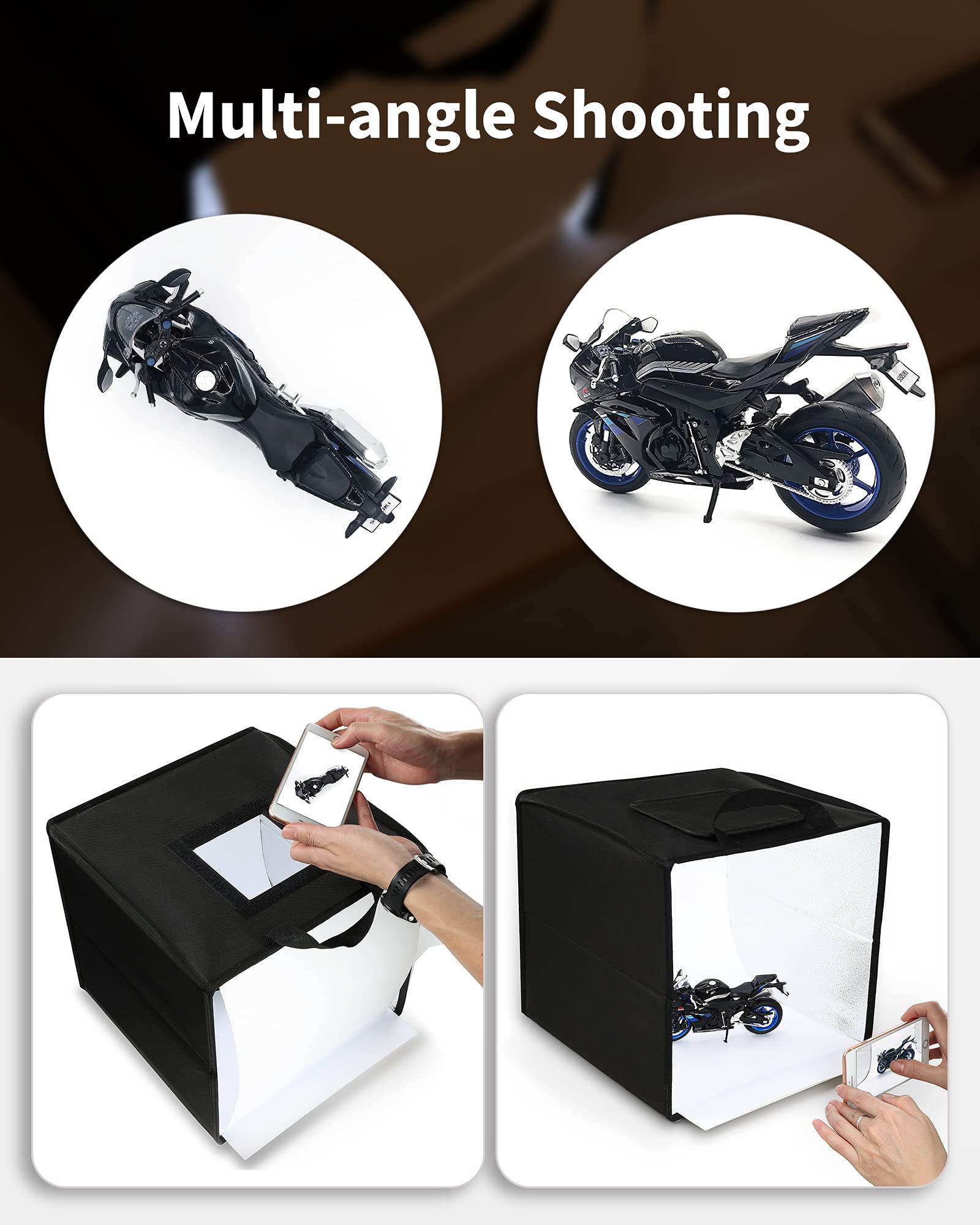 Glendan Portable Photo Studio Light Box,12'X12' Professional Dimmable Shooting Tent Kit With 112 Led Lights & 6 Backdrops For Jewelry And Small Items Product Photography