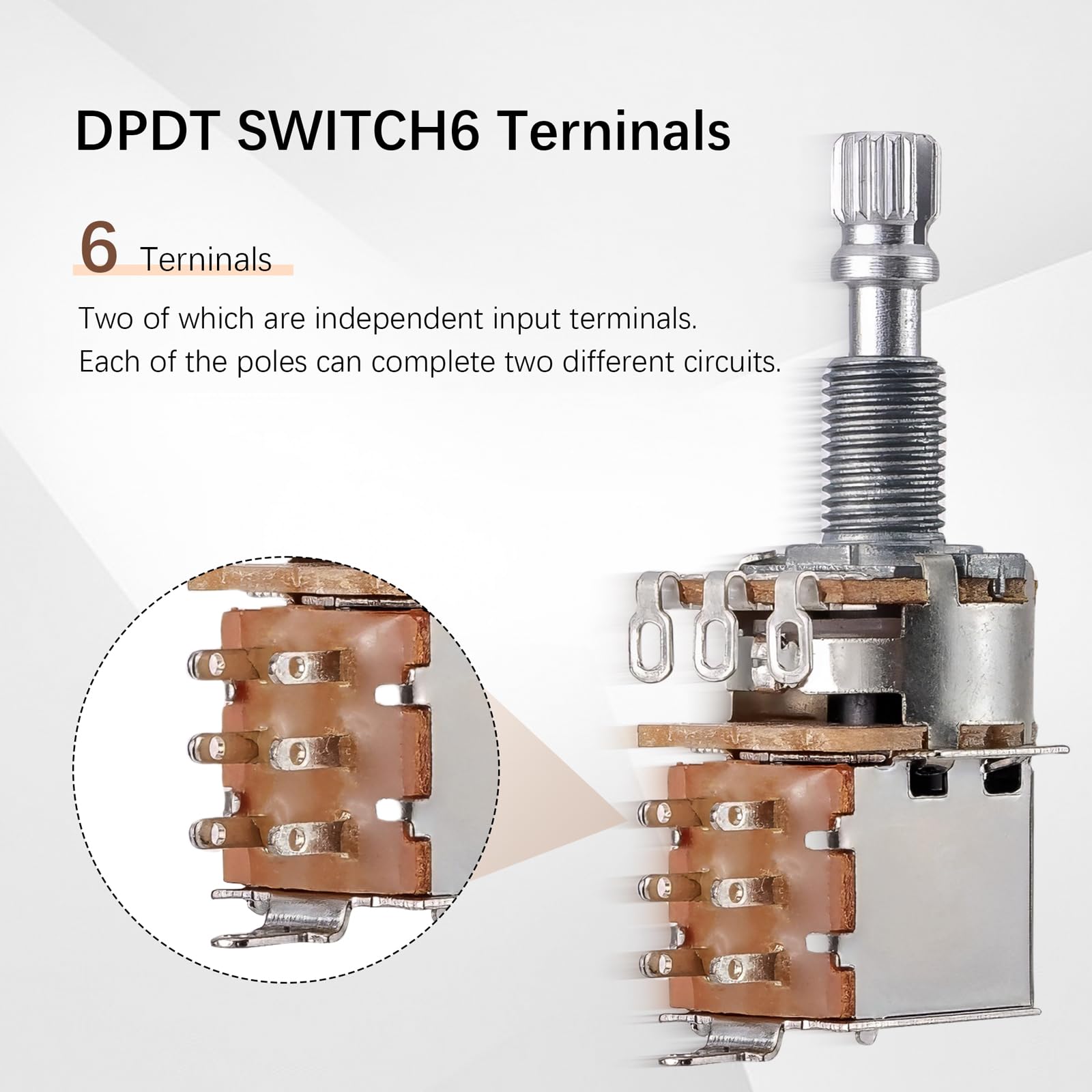 A500K Push Pull Potentionmeter Volume Tone Switch Pots Shaft 18 Mm For Guitar Bass Accessories Pack Of 3