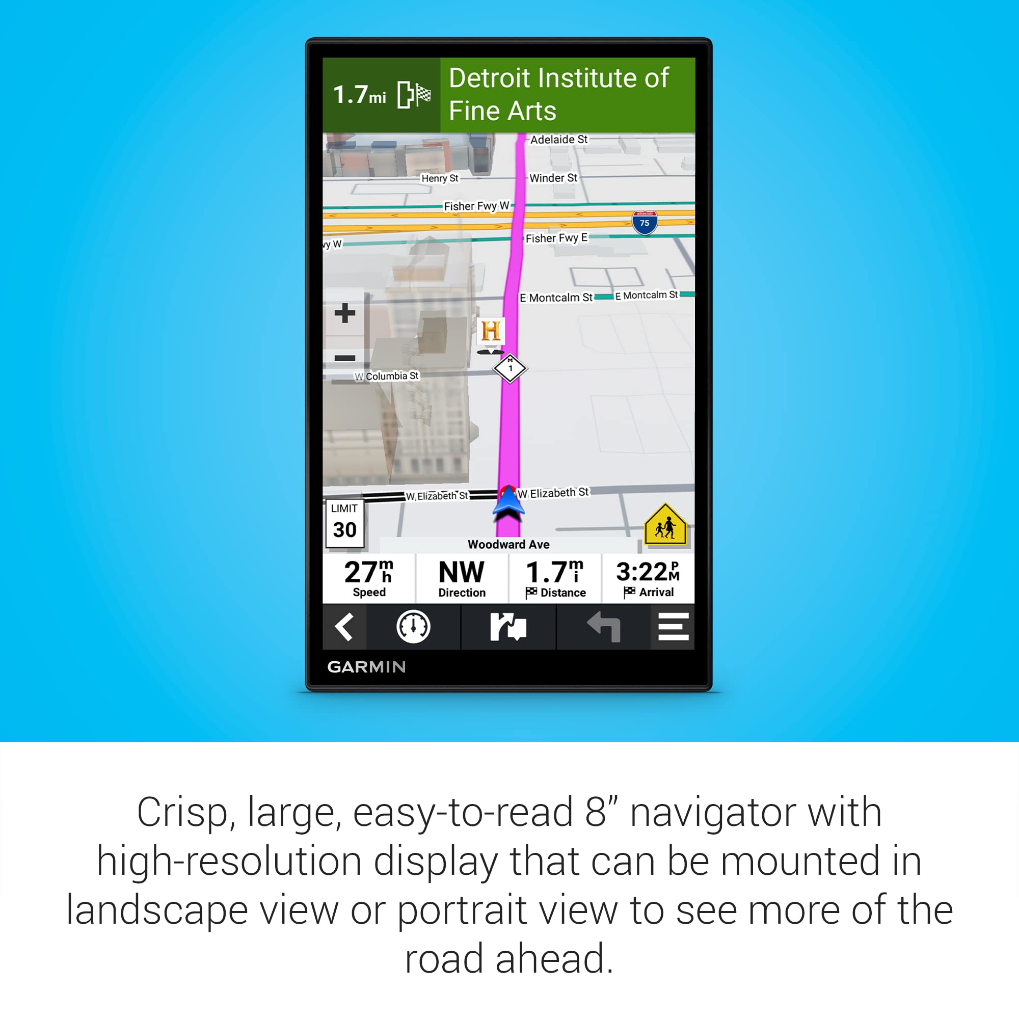 Garmin Drivesmart 86, 8 Inch Car Gps Navigator With Bright, Crisp High Resolution Maps And Garmin Voice Assist