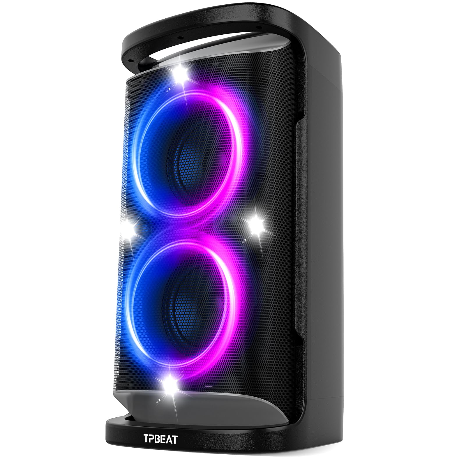 Tpbeat Portable Bluetooth Party Speaker: 160W Peak Powerful Loud Sound Deep Bass Wireless Boombox Large Subwoofer 15 Hours Batte