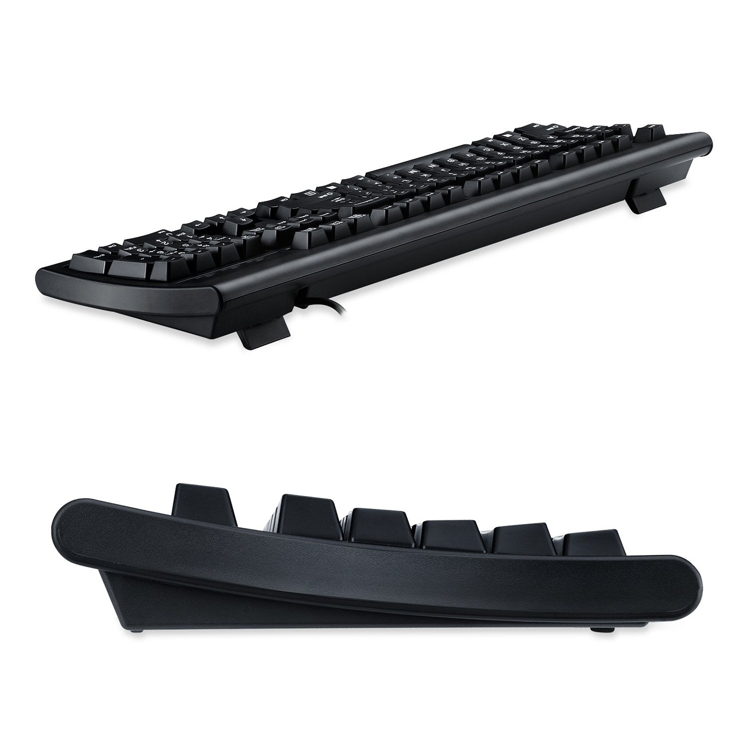 Perixx Periboard 106, Wired Performance Full Size Keyboard, Curve Ergonomic Keys, Black, Us English Layout (11204)