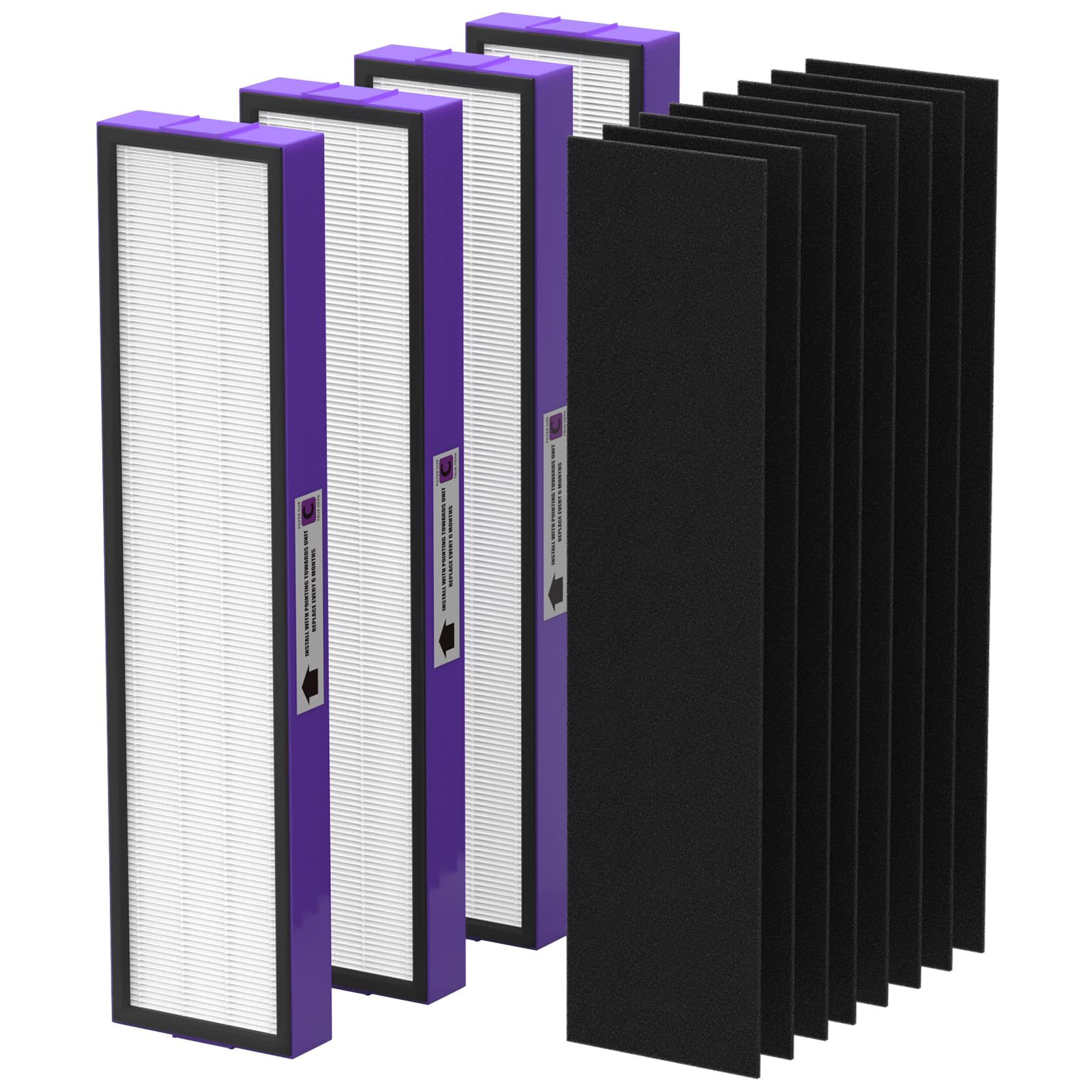 Flt5250Pt True Hepa Replacement Filter Compatible With Air Purifier Filter C Pet, 4 Hepa With 8 Carbon Pre Filter For Ac5250Pt A