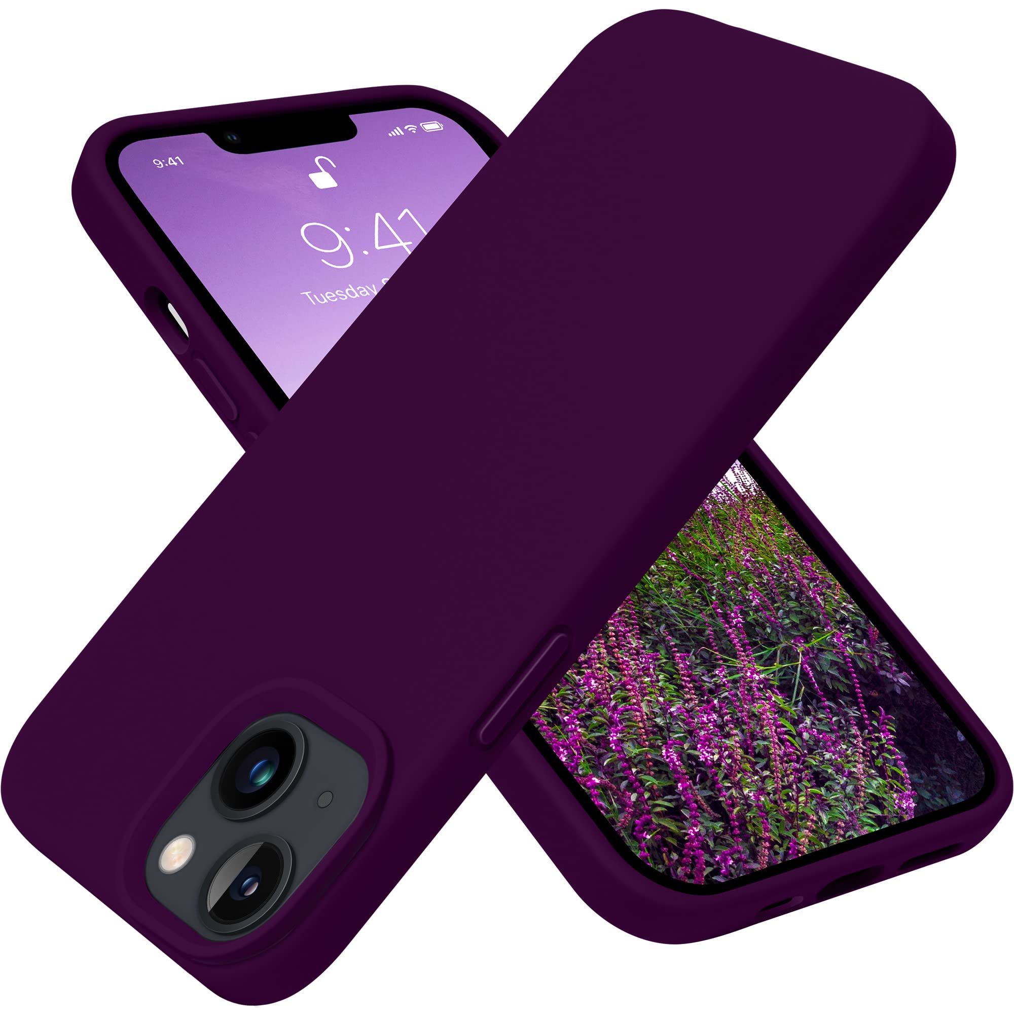 Otofly Designed For Iphone 13 Case, Silicone Shockproof Slim Thin Phone Case For Iphone 13 6.1 Inch Purple