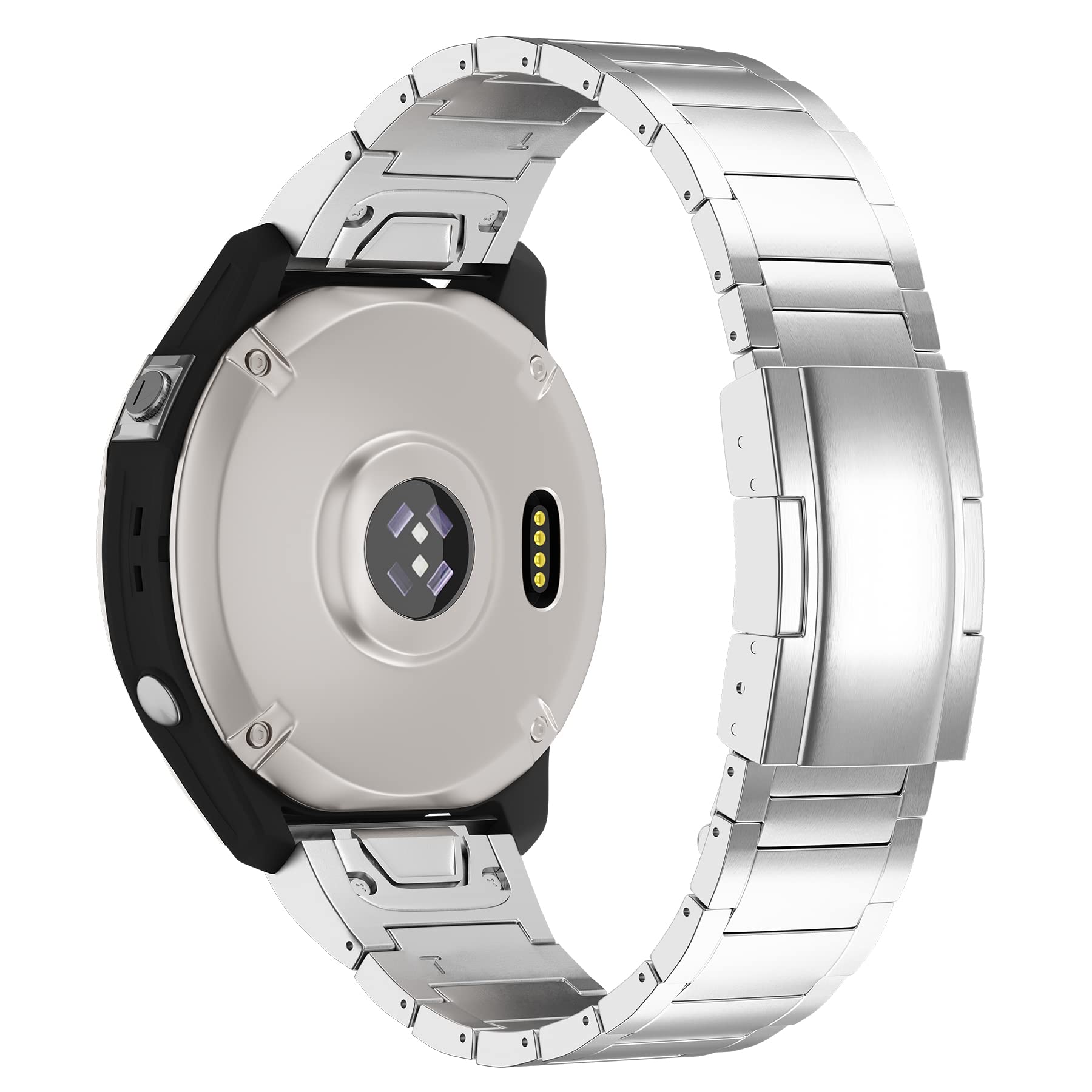 Ldfas Fenix 8/7/6 Pro/5 Plus Band, 22Mm Titanium Metal Quick Release Easy Fit Watch Strap With Double Button Clasp Compatible Fo